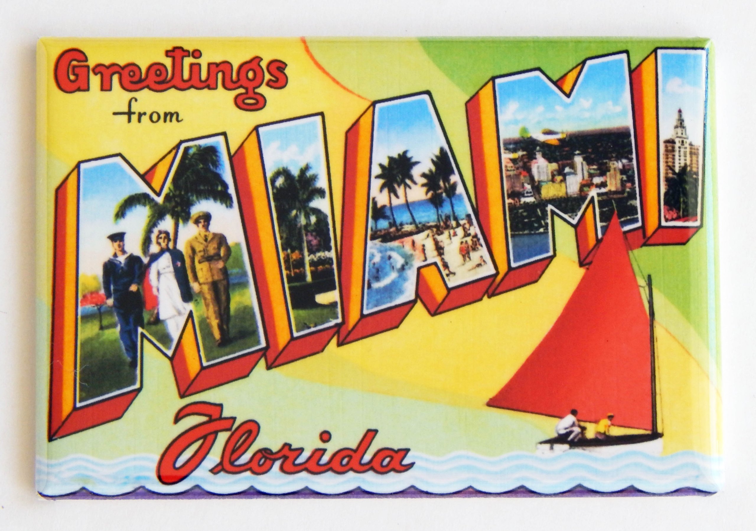 Florida Miami Souvenir Fridge Magnet - 2 x 3 Inch Collectible Travel Gift for Friends & Family - Perfect for Refrigerators, Lockers, and Office Decor