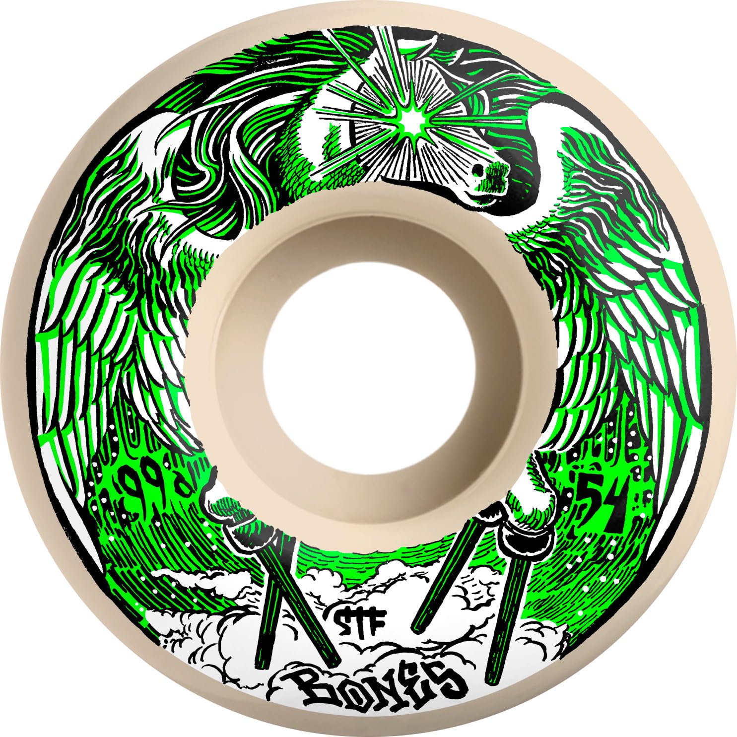 Bones Wheels STF Skateboard Wheels 99A or 103A Duro - High Performance Street Skate Wheels for Smooth Rides on Rough Pavement & Technical Tricks