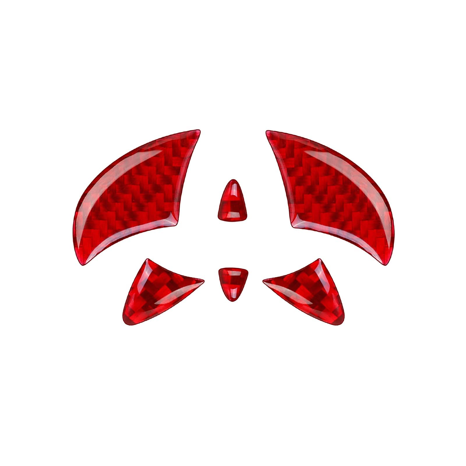 nuoozy Carbon Fiber Steering Wheel Emblem Badge Decal Sticker - Compatible with Toyota Camry, Highlander, RAV4 - Red Logo Cap Accessory for Car Interior Customization & Personalization - Perfect for Enhancing Your Vehicle's Style and Protecting the Steering Wheel