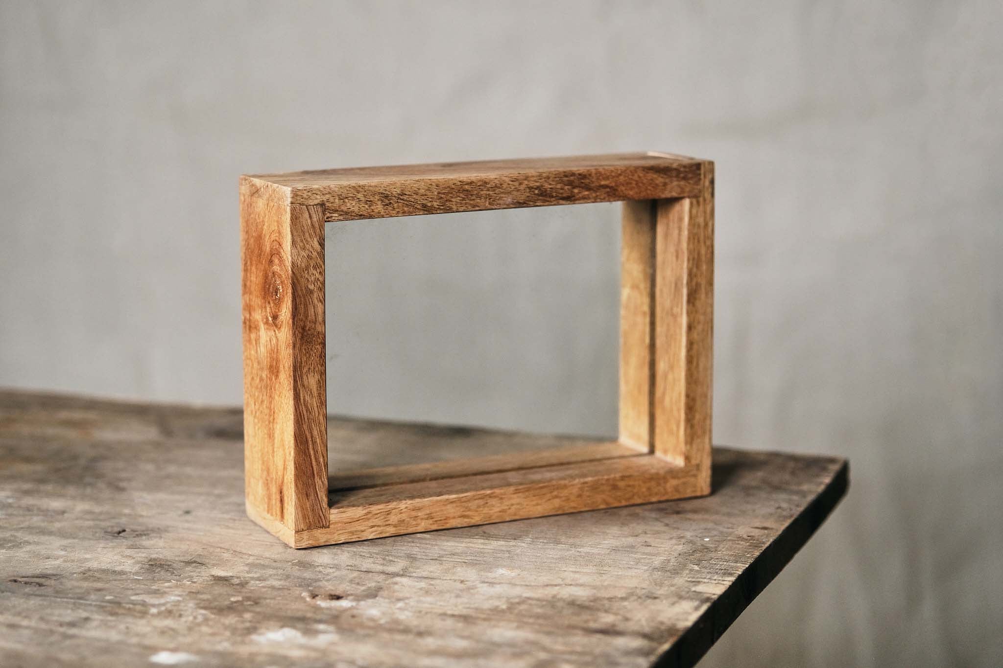 Handcrafted Mango Wood Photo Frame - Rustic Free Standing Display for 4x6 5x7 Pictures - Perfect for Home Decor, Wedding Photos & Tabletop Memories