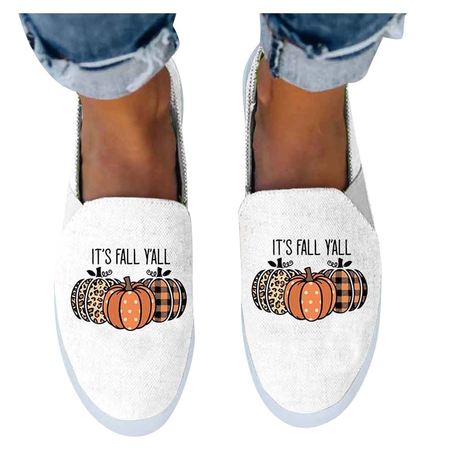 Women's Dressy Comfort Flats - Round Toe Loafers with Halloween Print | Breathable Slip-On Casual Shoes for Plantar Fasciitis | Perfect for Office, Parties & Outdoor Wear