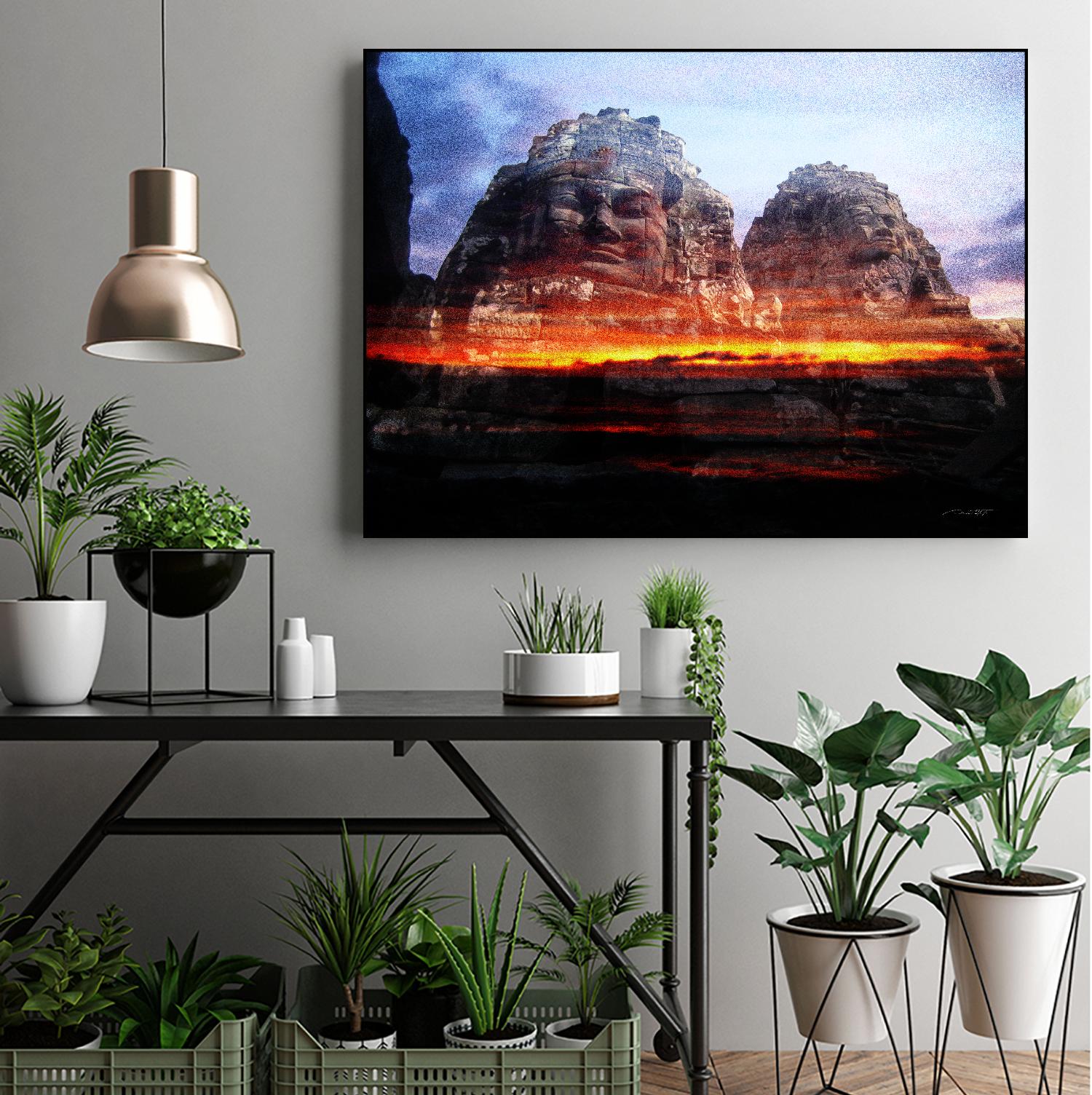 Cambodian Handmade Fire Faces - Unique Wooden Wall Art Decor for Home & Office | Perfect for Living Room, Bedroom, and Gift Giving