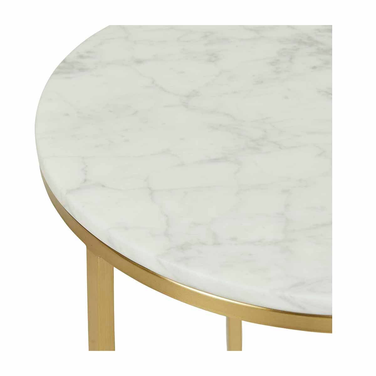 Elle Round Side Table - Modern Accent Table for Living Room, Bedroom & Office - Stylish End Table with Sturdy Metal Base - Perfect for Coffee, Books & Decor