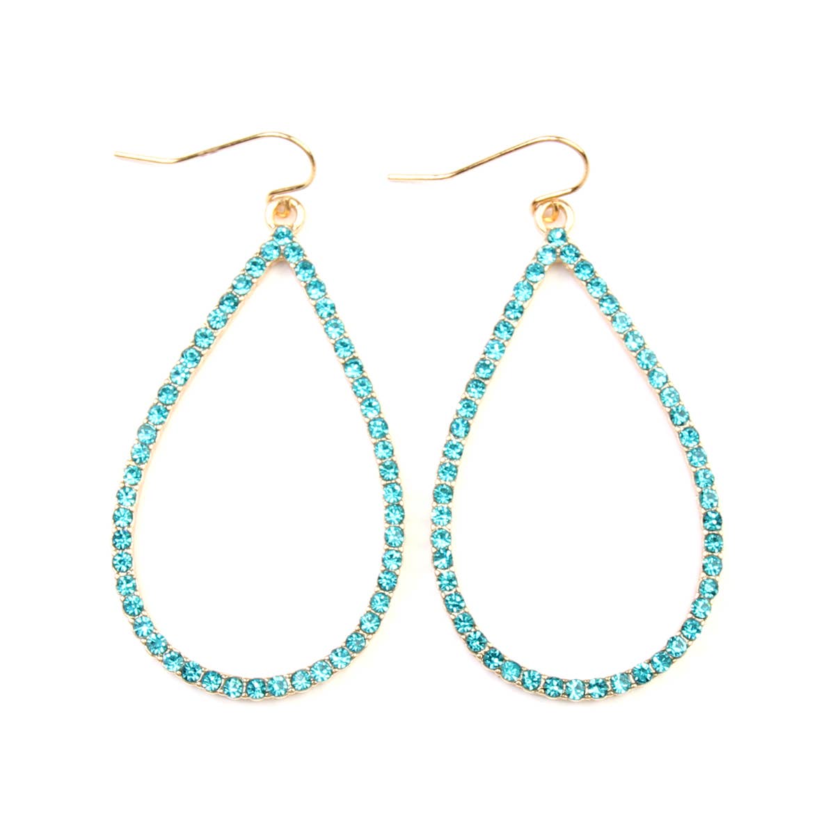 Elegant Rhinestone Teardrop Hook Earrings for Women - Sparkling Crystal Dangle Earrings for Party, Wedding & Evening Events