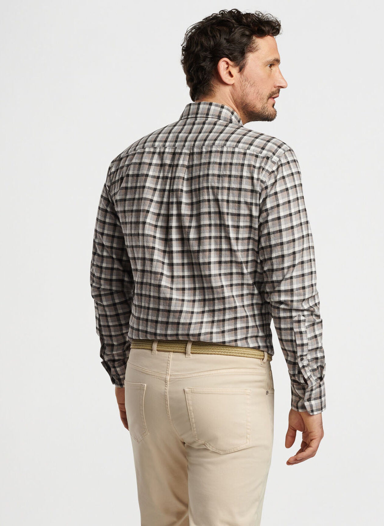 PETER MILLAR Men's Long Sleeve Plaid Sport Shirt | Classic Casual Button Down for Golf, Office & Outdoor Activities