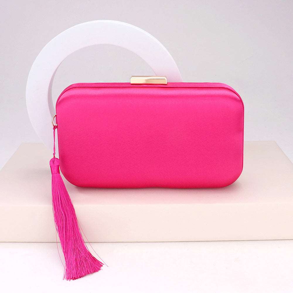 Elegant Green Tassel Pointed Solid Clutch Crossbody Bag for Women | Fashion Evening Party Handbag | Perfect for Weddings, Date Nights & Special Occasions