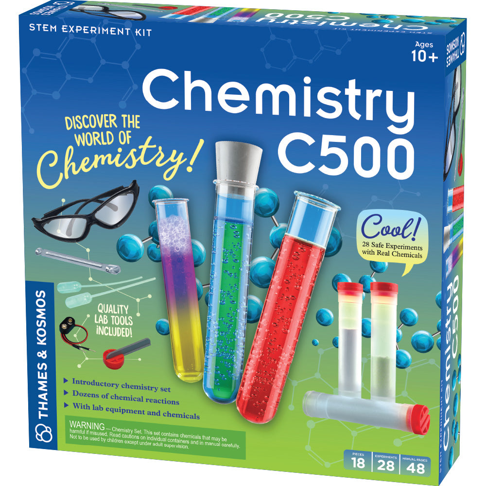 Chemistry C500 Science Kit - Fun & Educational STEM Experiments for Kids & Teens | Perfect for Home, School & Science Fair Projects