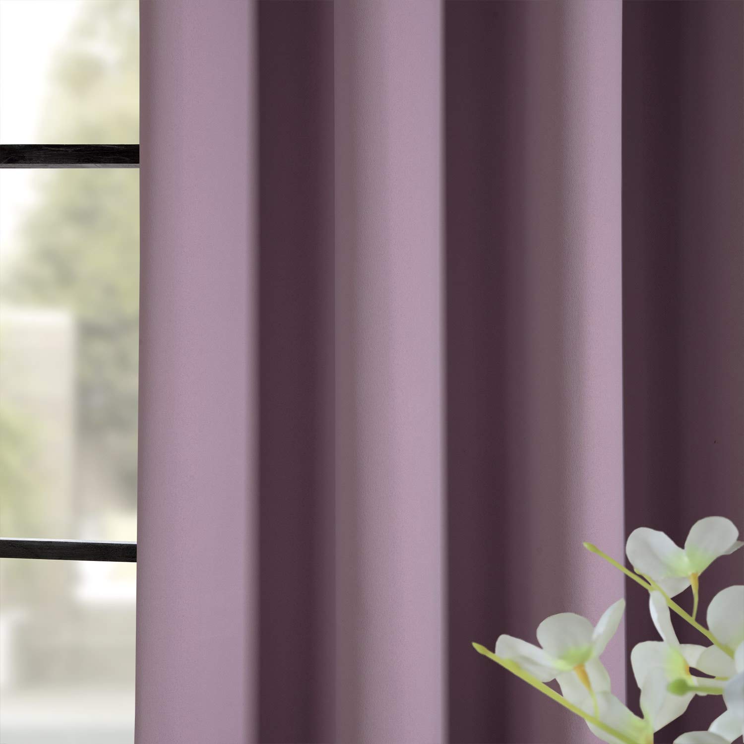 HPD Half Price Drapes Grommet Blackout Curtains 50x96 Inches - 1 Panel, Purple Rain (BOCH-201609-96-GR) for Bedroom, Living Room & Home Theater - Noise Reducing & Energy Efficient Window Treatments