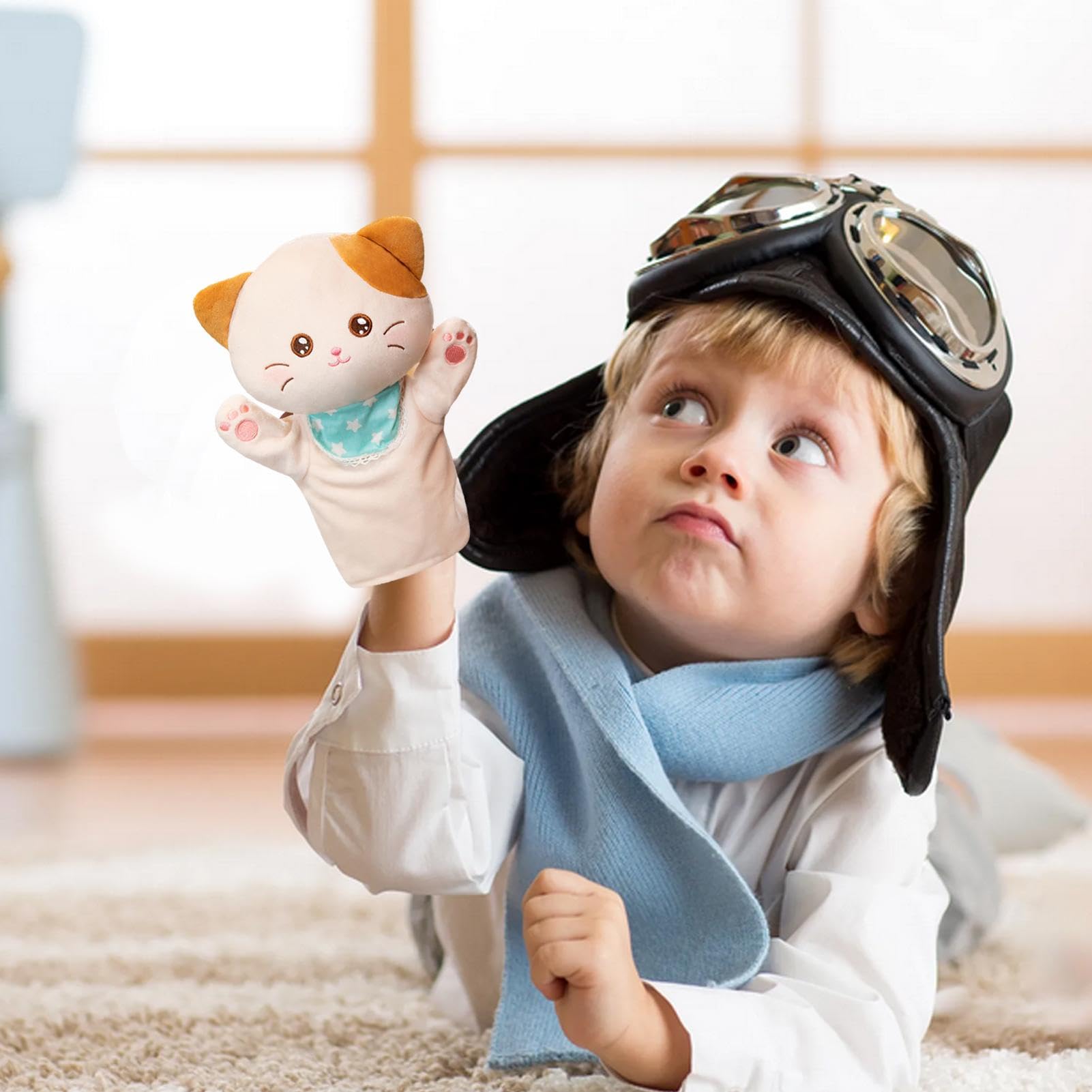 FanySDSI Hand Puppets for Kids - Soft Plush Animal Puppets, Interactive Storytelling Toys for Children | Perfect for Puppet Shows, Classroom Activities, and Family Playtime