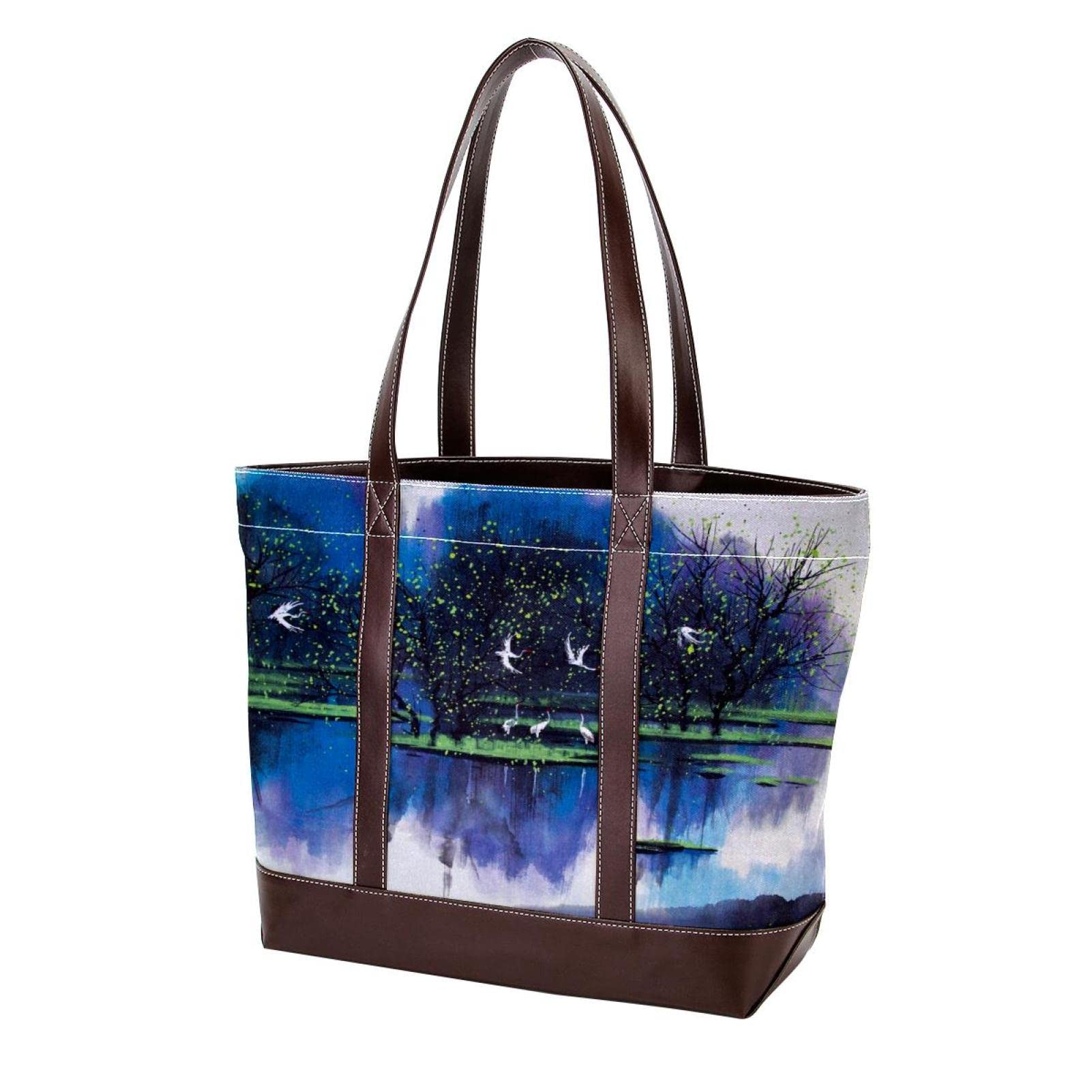 Galaxy JPG Tote Bags for Women - Large Leather Canvas Shoulder Bag, Top Handle Satchel Purse & Hobo Handbag | Perfect for Work, Travel & Everyday Use