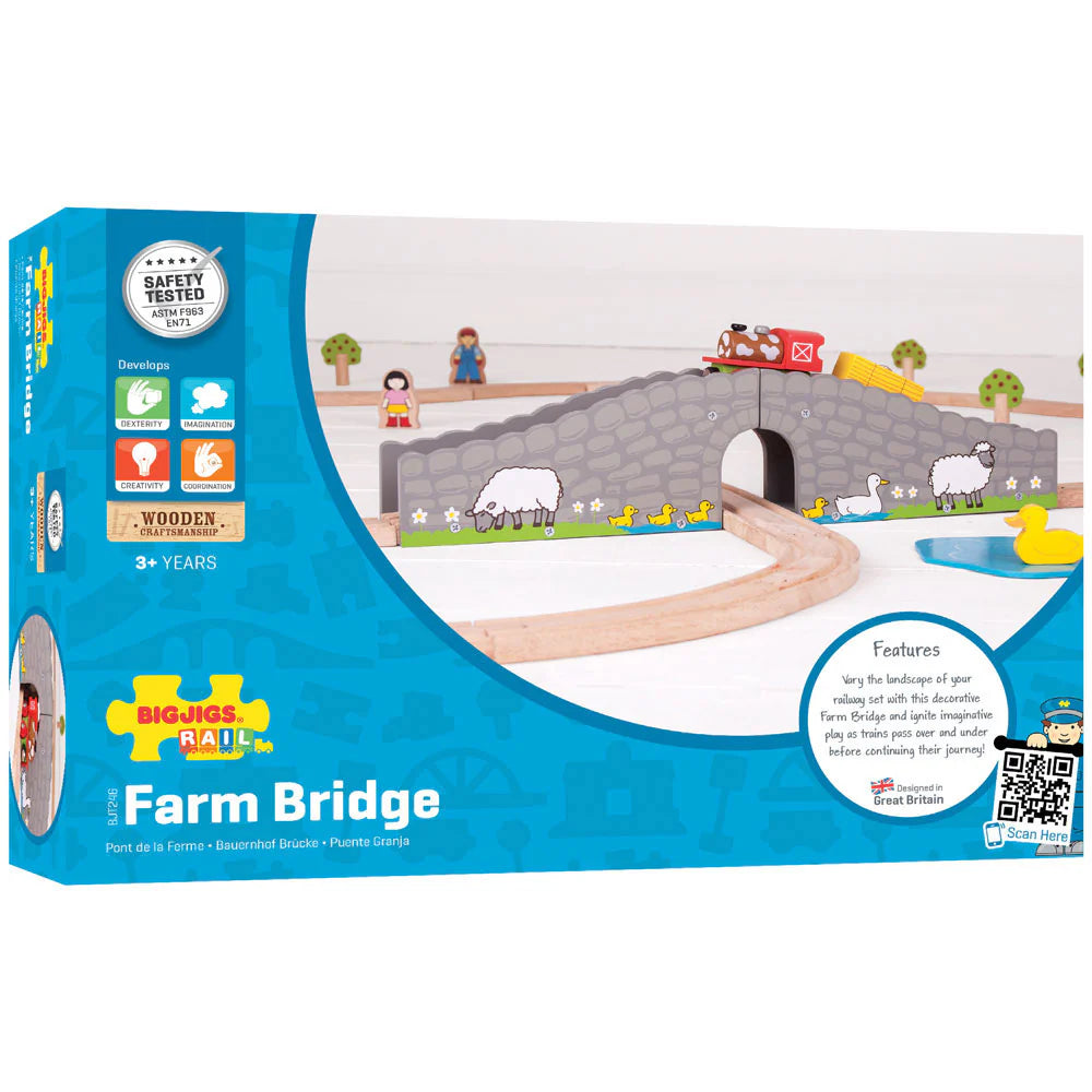 Rustic Wooden Farm Bridge - Handcrafted Decorative Garden Bridge for Landscaping & Outdoor Decor | Perfect for Gardens, Yards, and Countryside Pathways
