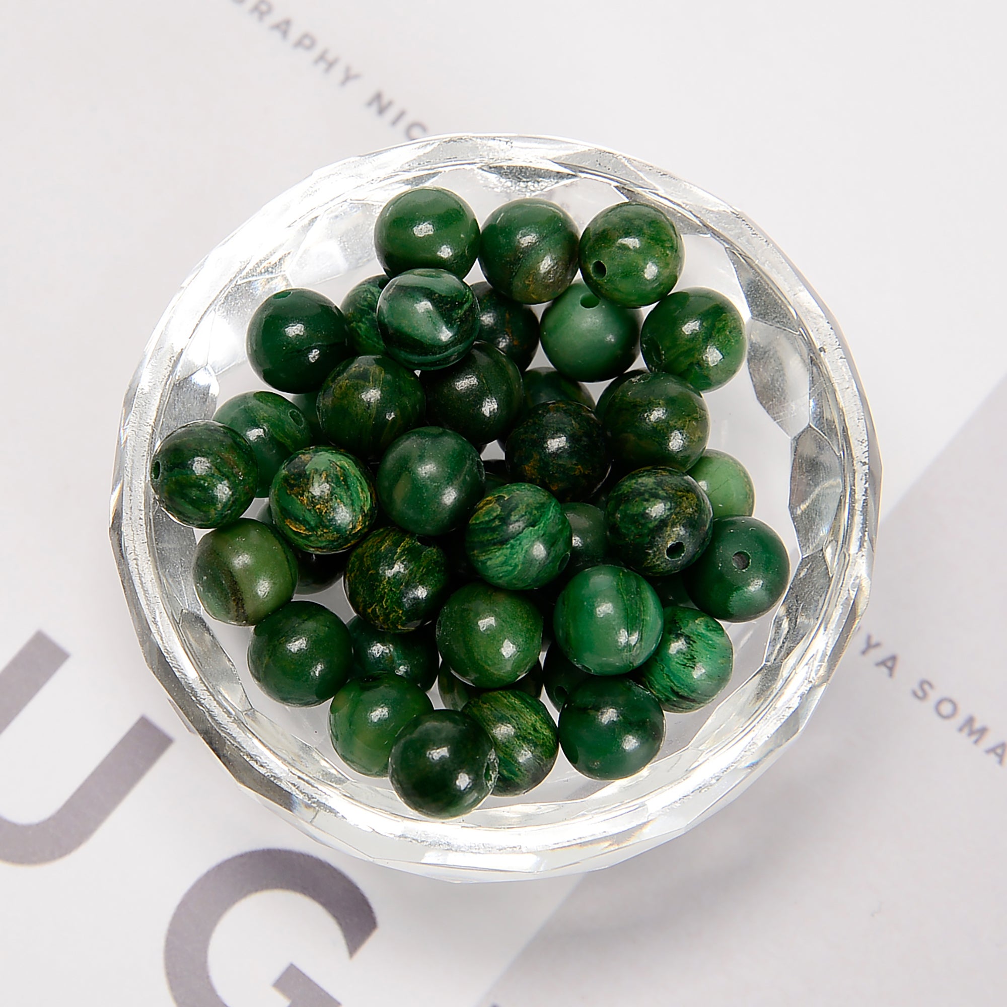 African Jade Smooth Round Beads 4mm 6mm 8mm 10mm 15.5 Inch Strand for Jewelry Making, DIY Crafts, Bracelets & Necklaces - Natural Stone Beads for Beading Projects & Spiritual Healing