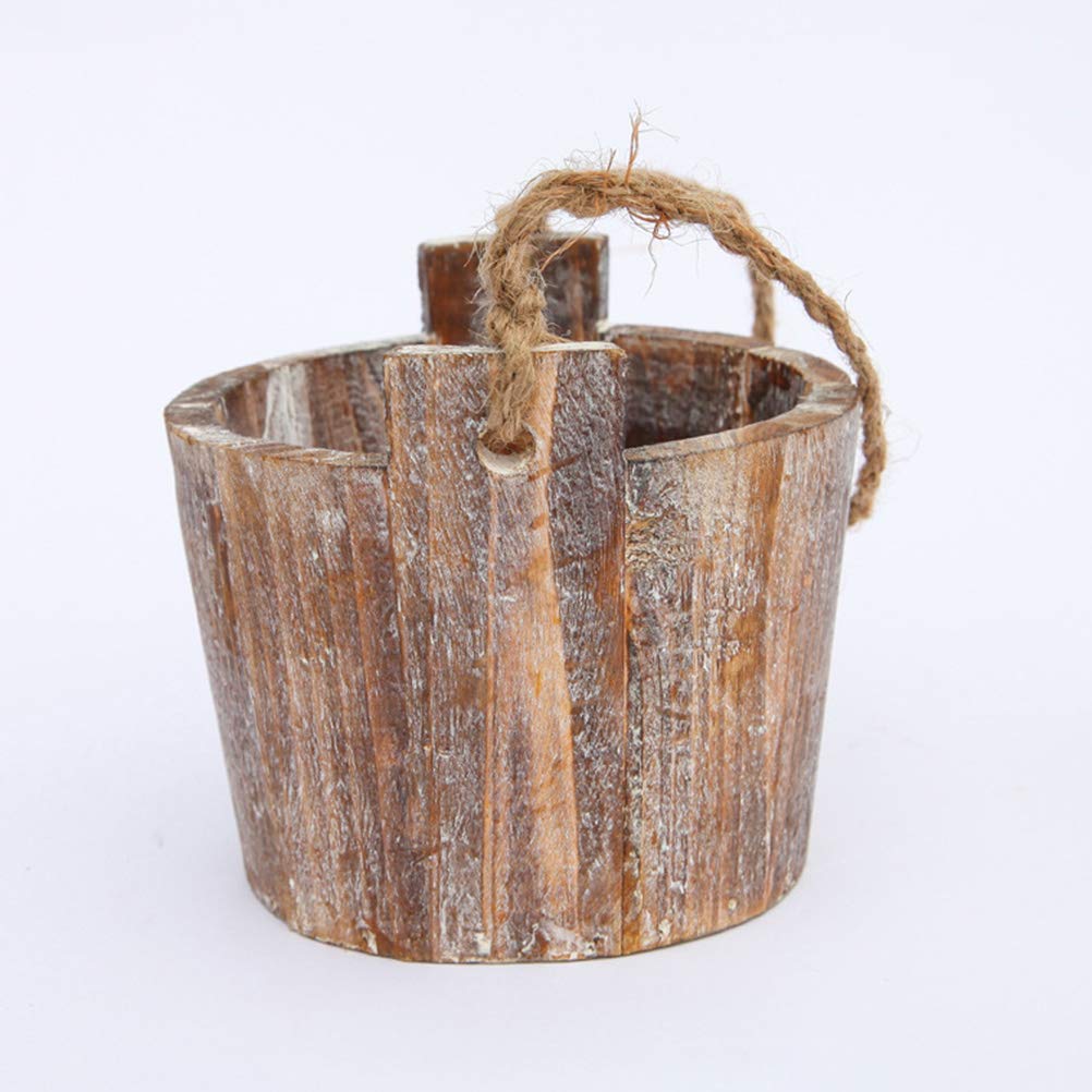 Hemoton Hanging Wooden Flower Pot Holder - Decorative Plant Potted Stand for Succulents, Herbs & Indoor Plants | Perfect for Home, Office & Garden Decor