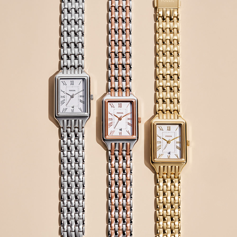 Fossil Raquel ES5221 Women's Leather Watch - Stylish Analog Timepiece for Everyday Wear, Work & Casual Outfits