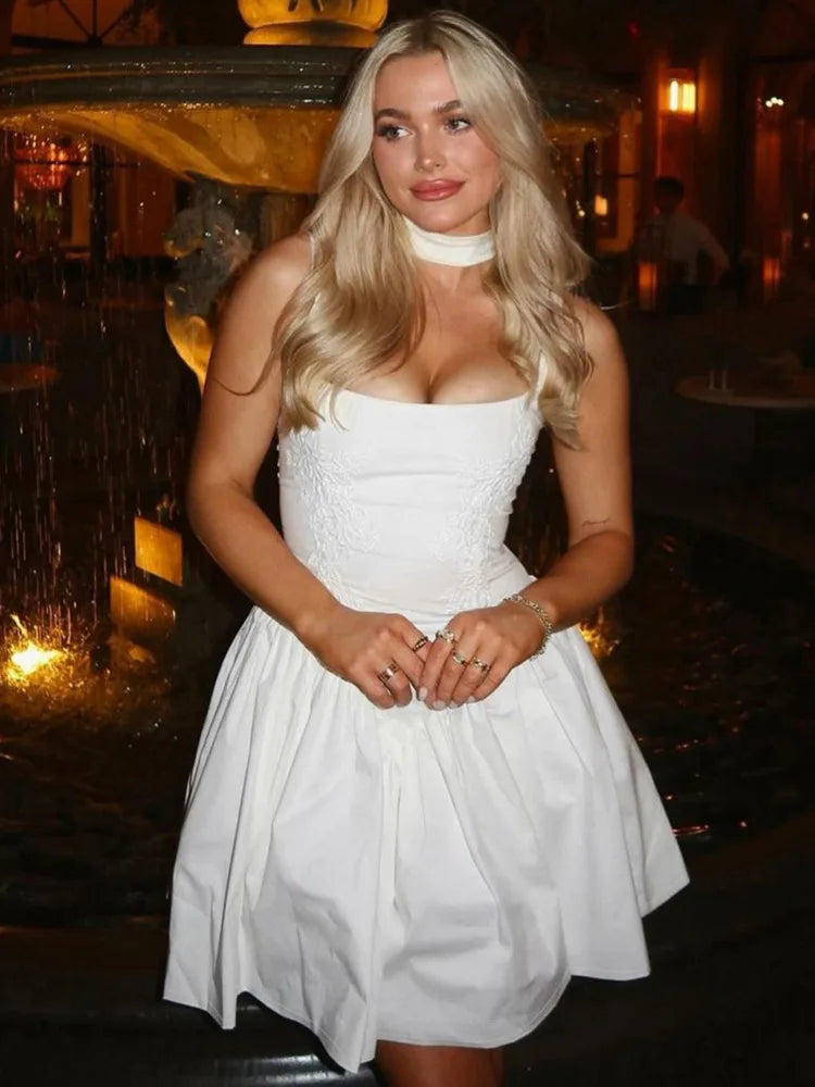 Sexy Backless Lace-Up Mini Dress for Women - A-Line Spaghetti Strap Sleeveless Club Party Dress | Elegant Evening Wear for Date Night, Cocktail Parties & Special Occasions