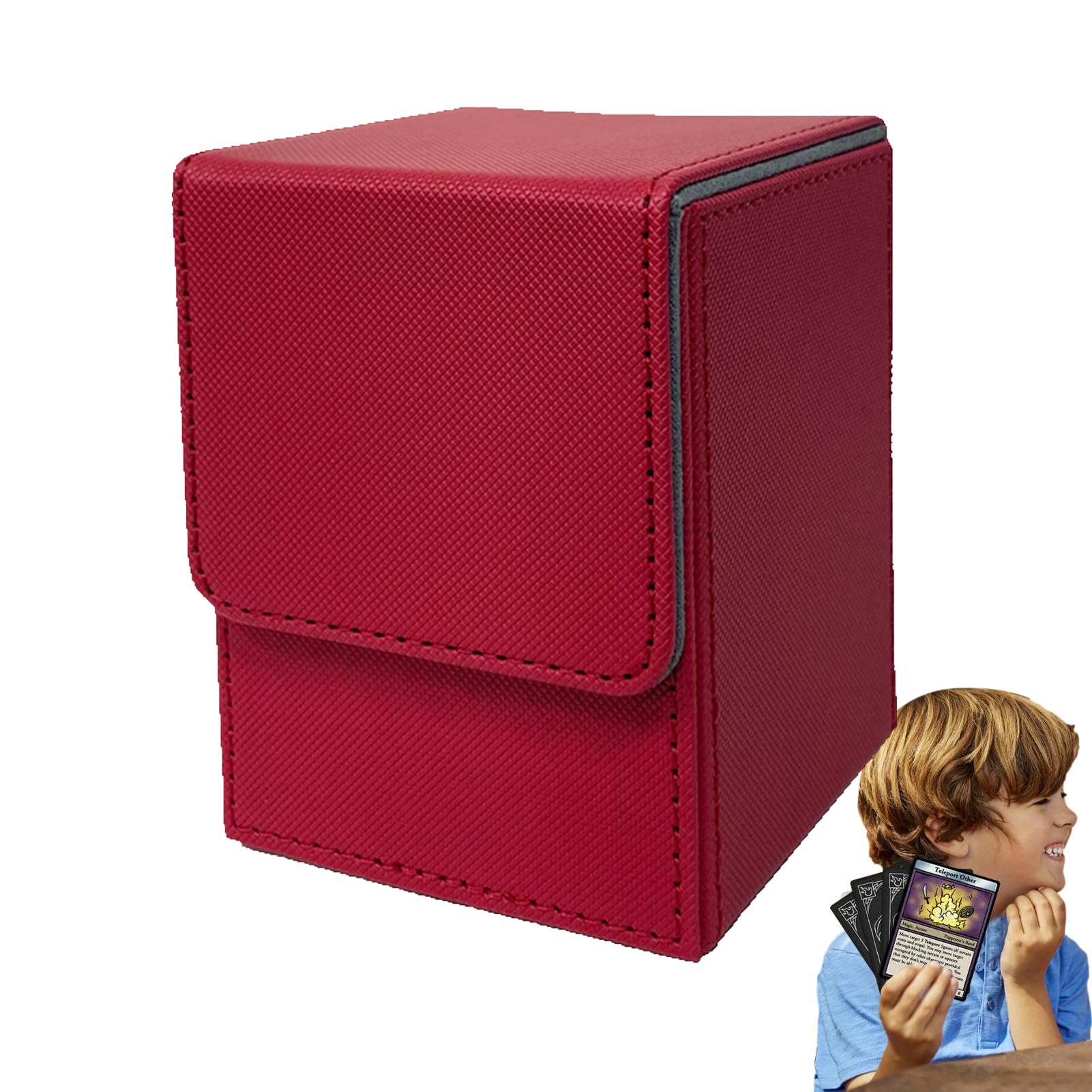 Premium PU Leather Magnetic Card Game Box Case - Secure Storage & Quick Organization for Trading Cards, MTG, Pokemon, Yu-Gi-Oh - Perfect for Travel, Home & Game Nights