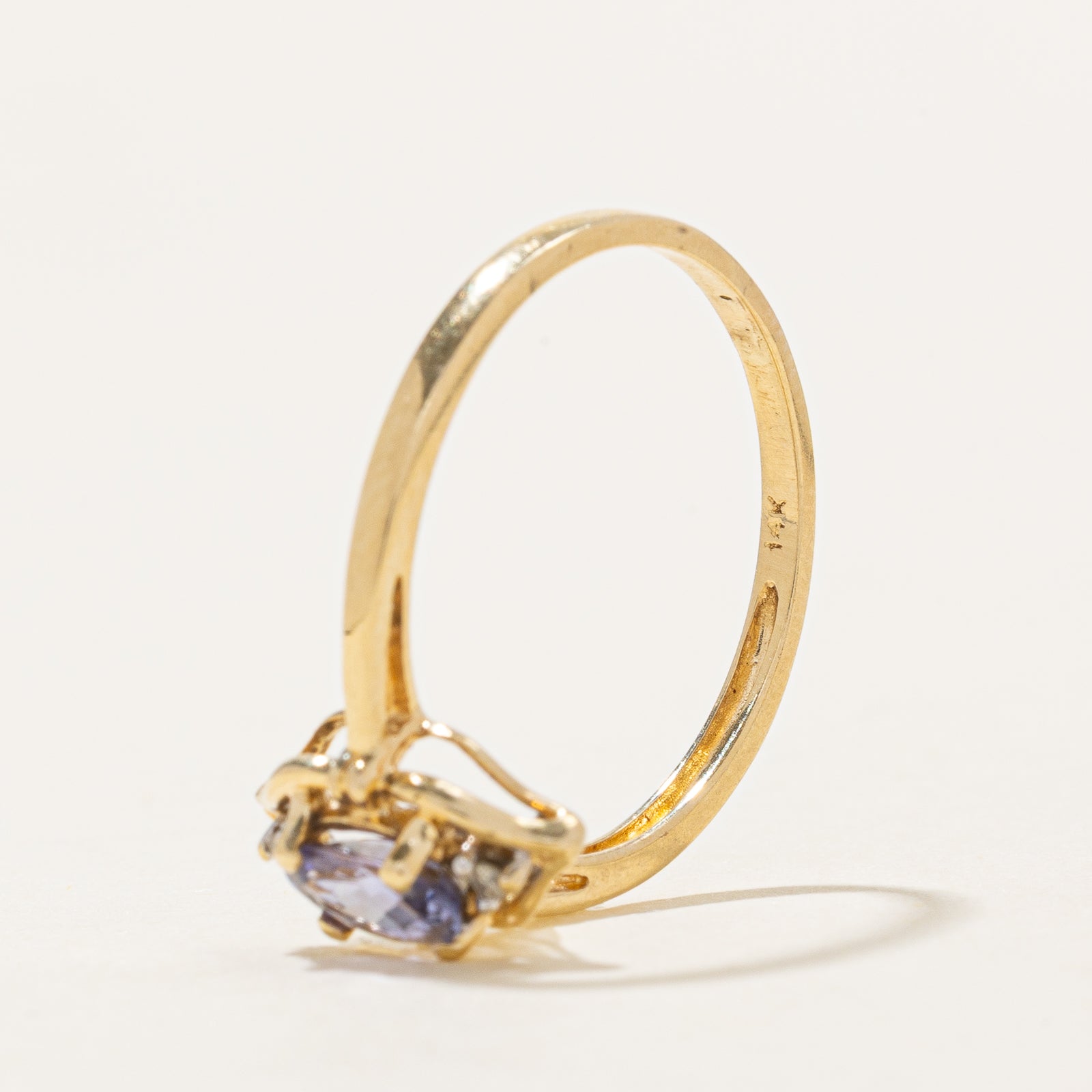 Exquisite 0.45ct Tanzanite & 0.02ct Diamond Ring - Size 8 | Elegant Blue Violet Gemstone Jewelry for Women | Perfect for Engagement, Anniversary & Special Occasions