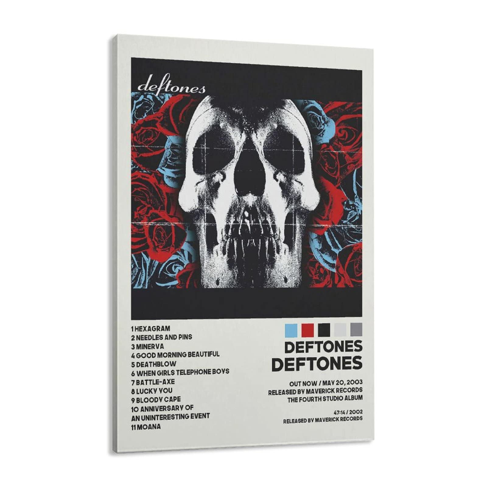 Deftones Band Posters Set of 3 - 24x36 Inch (60x90cm) Canvas Wall Art for Bedroom, Office & Home Decor - Framed Music Gift for Fans - Perfect for Rock Music Lovers' Rooms & Teenager Gifts