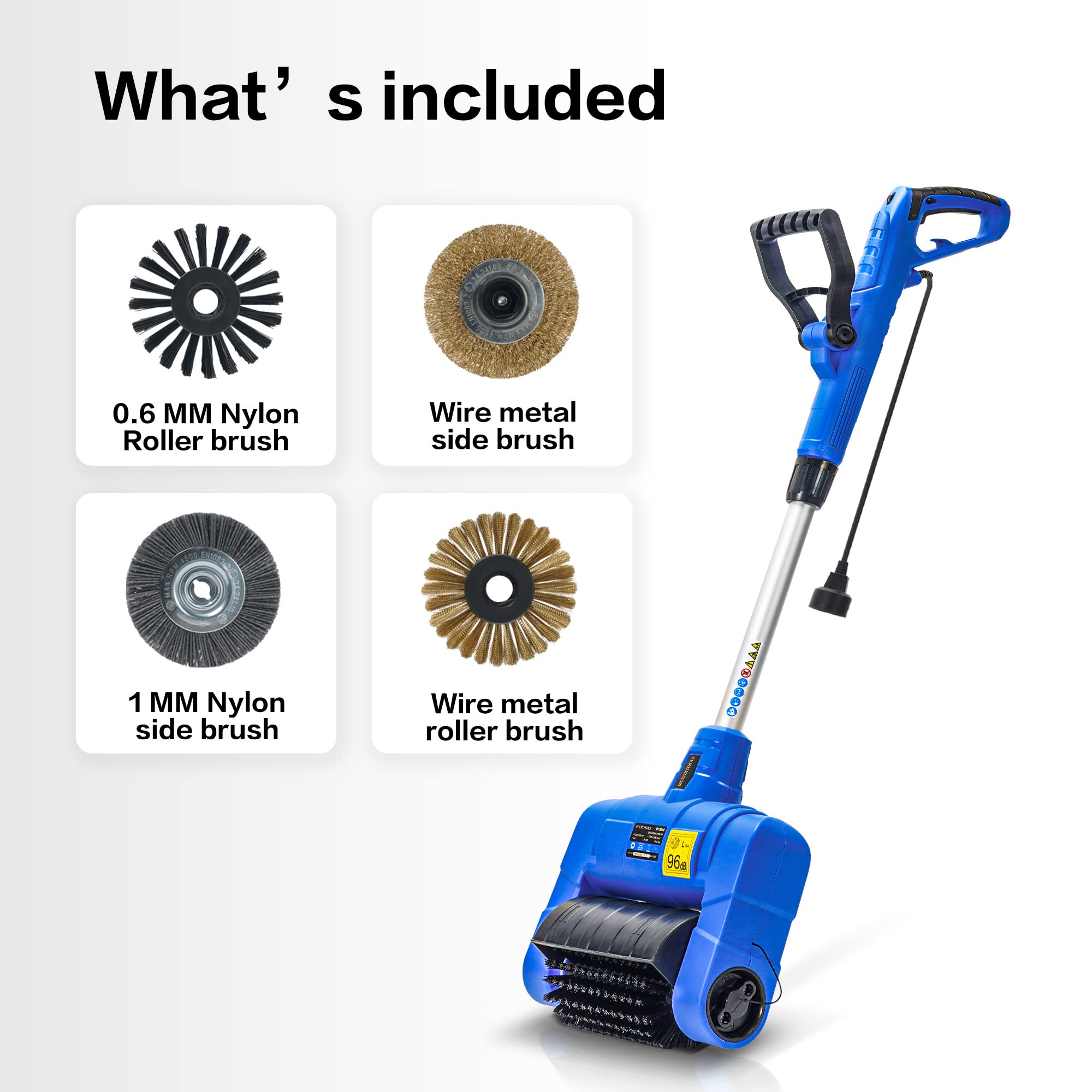Professional Heavy Duty Grout Cleaner Machine with Grout Brush & Wire Surface Brush - Standy Safety Grout Scrubber for Moss, Weed Removal Between Floor Tiles, Patio, Deck, Bricks - Perfect for Outdoor Cleaning & Home Maintenance