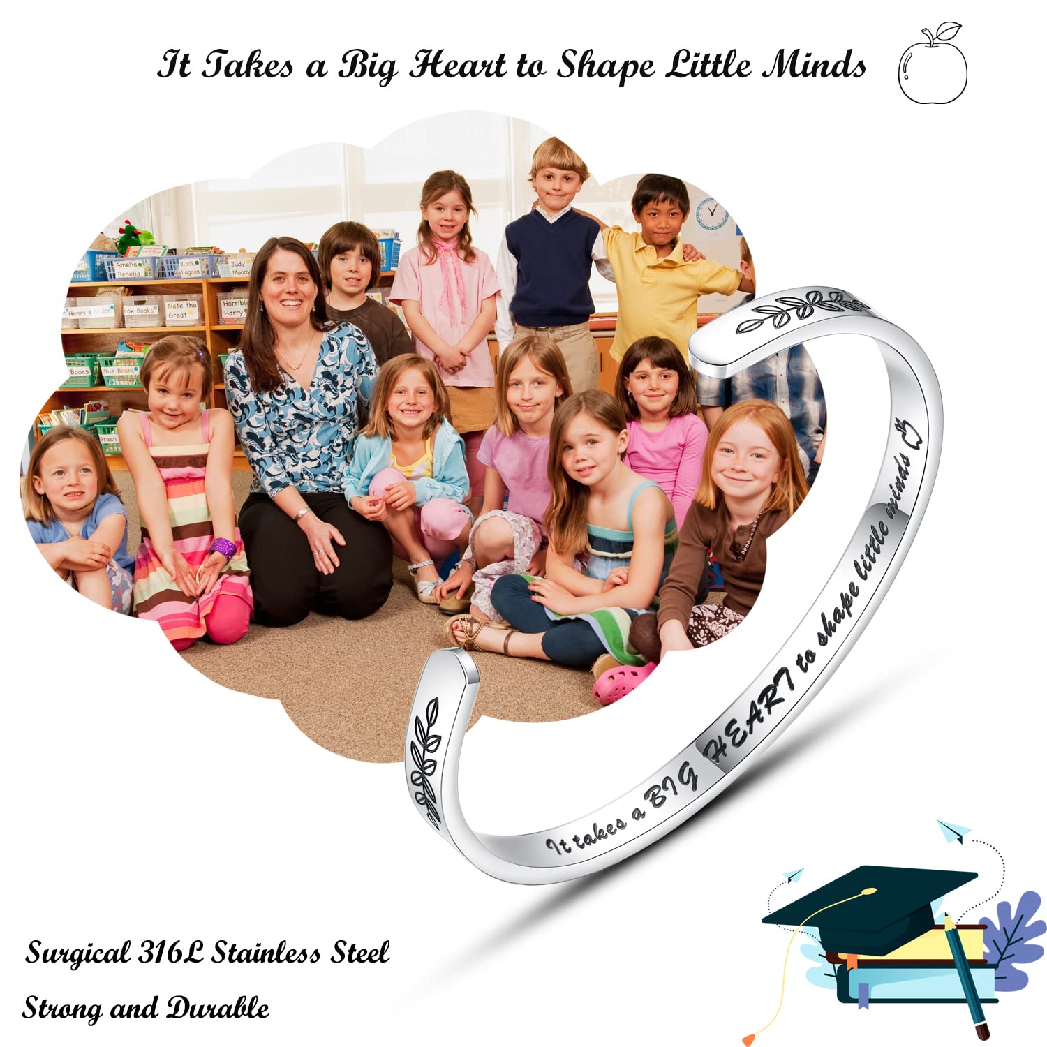 Personalized Cuff Bracelets for Women & Teen Girls - Best Friend, Sister, Mom, Daughter, Granddaughter & Cousin - Custom Jewelry for Birthday, Mother's Day, Christmas & Easter Gifts - Perfect for Everyday Wear, Special Occasions & Matching Friendship Jewelry