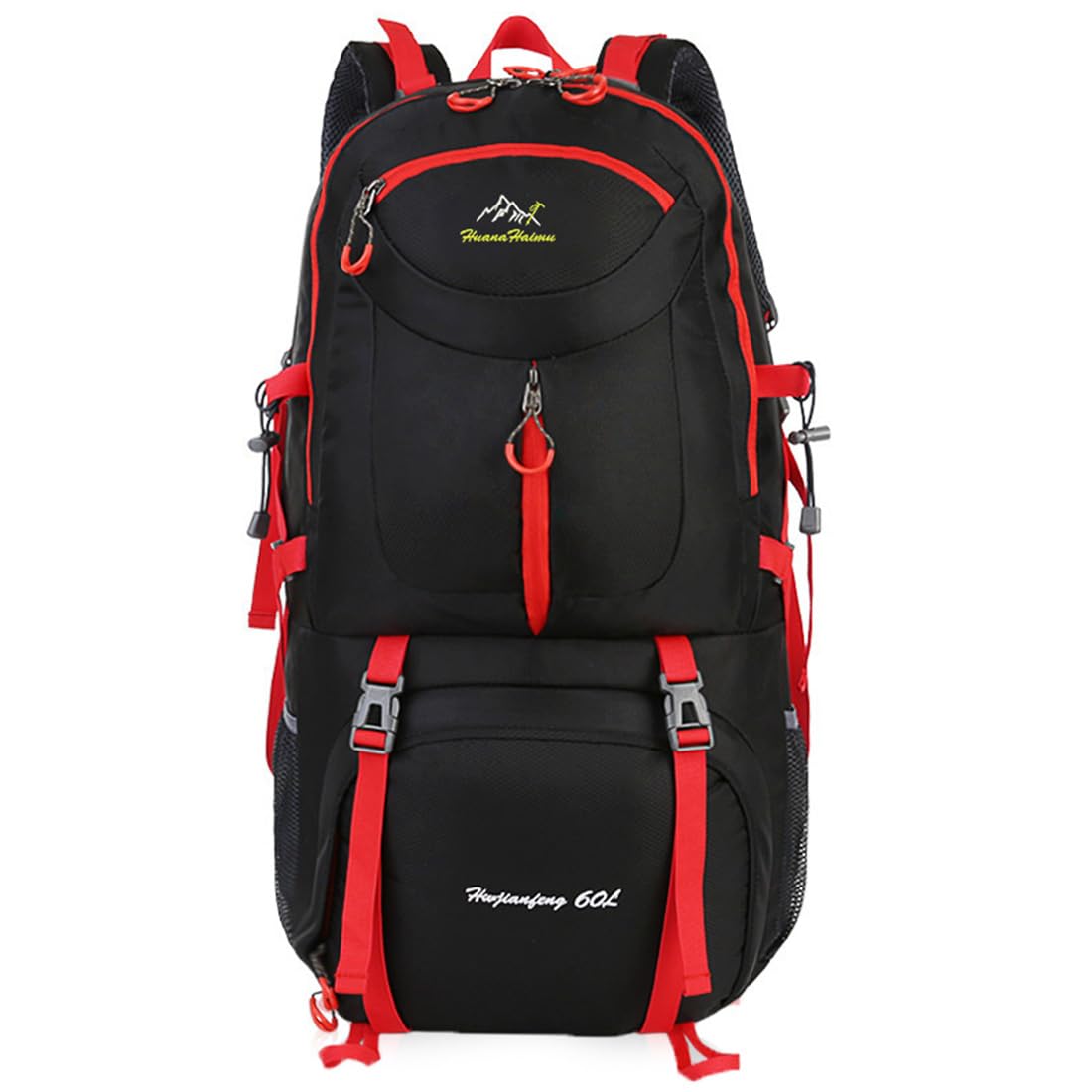 Rojeam 40L/50L/60L Lightweight Hiking Backpack for Men & Women - Waterproof Travel Daypack for Outdoor Activities, Trekking, Camping & Cycling - Durable Black 50L Backpack for Adventure & Daily Commute
