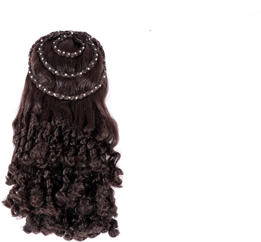 GAURI UMA Fashion Hair Extension - Brown Curly Hair with Moon Style Stone | Clip-in Human Hair Extensions for Women | Perfect for Parties, Weddings & Daily Styling