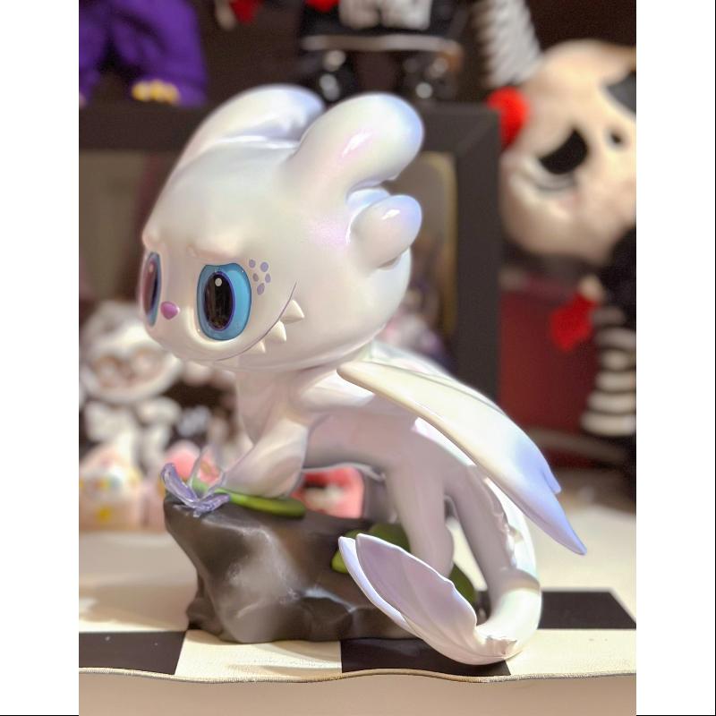 Labubu The Monsters How to Train Your Dragon Rare White Collectible Figurine - Limited Edition for Display, Gift & Movie Fans Collection