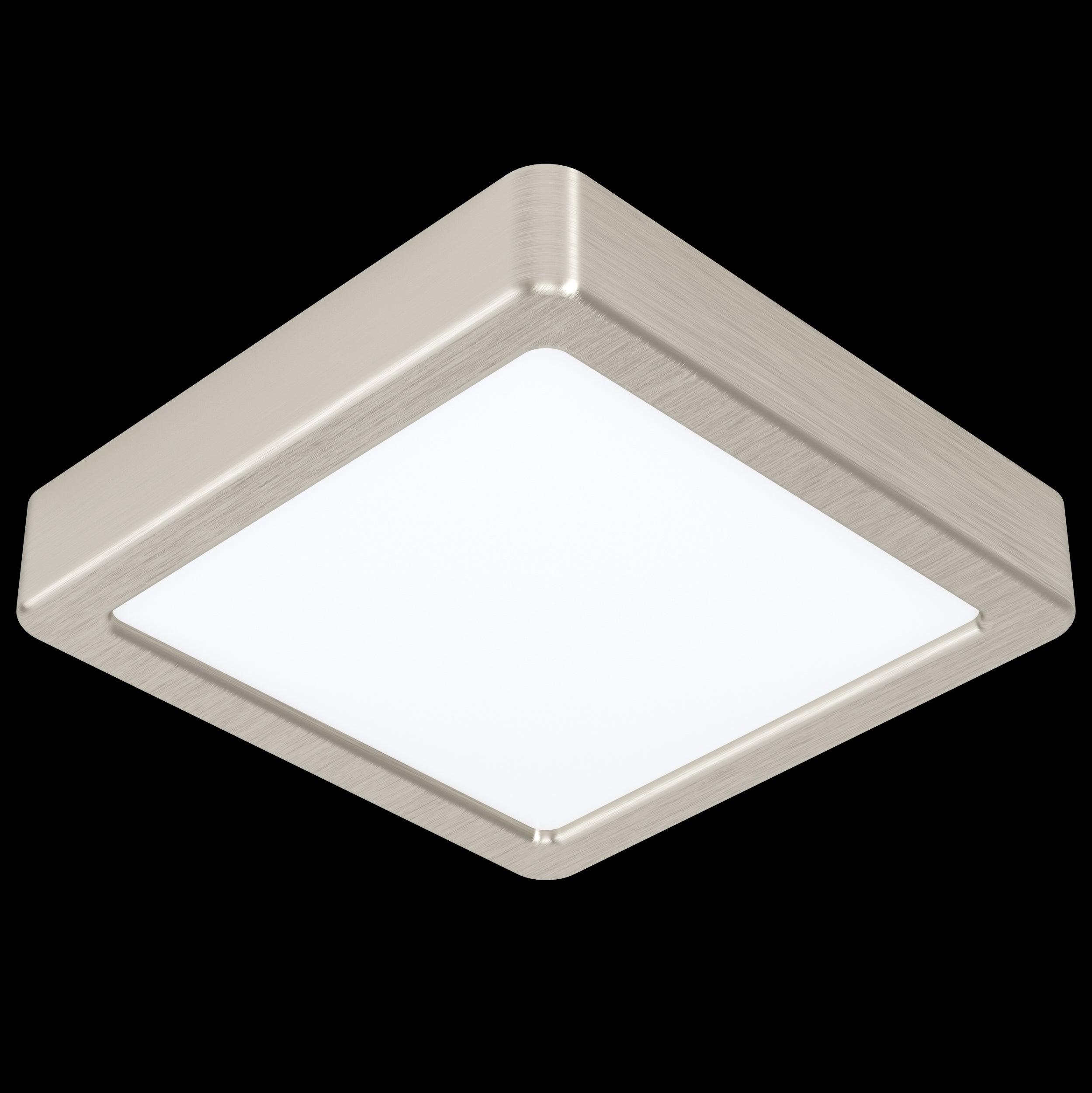 Eglo Fueva 5-LED Nickel Square Flush Mount Ceiling Light - 16cm Cool White - Perfect for Kitchen, Bathroom, and Hallway Lighting