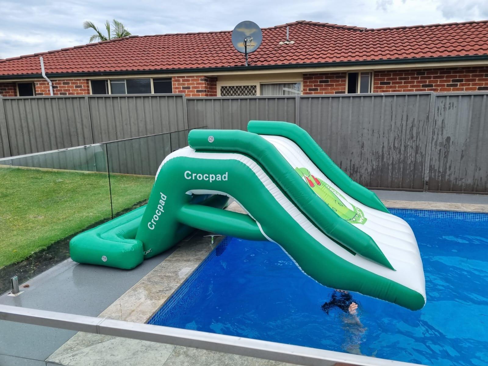 Crocpad Megalo 3M Inflatable Water Slide for Kids - Giant Blow Up Pool Slide for Backyard, Summer Parties & Outdoor Water Fun
