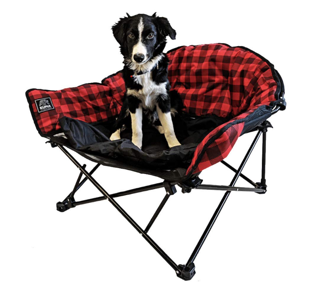 **Kuma Lazy Dog Bed - Soft & Comfortable Red Plaid Pet Bed for Small & Medium Dogs - Perfect for Living Room, Bedroom, or Crate**