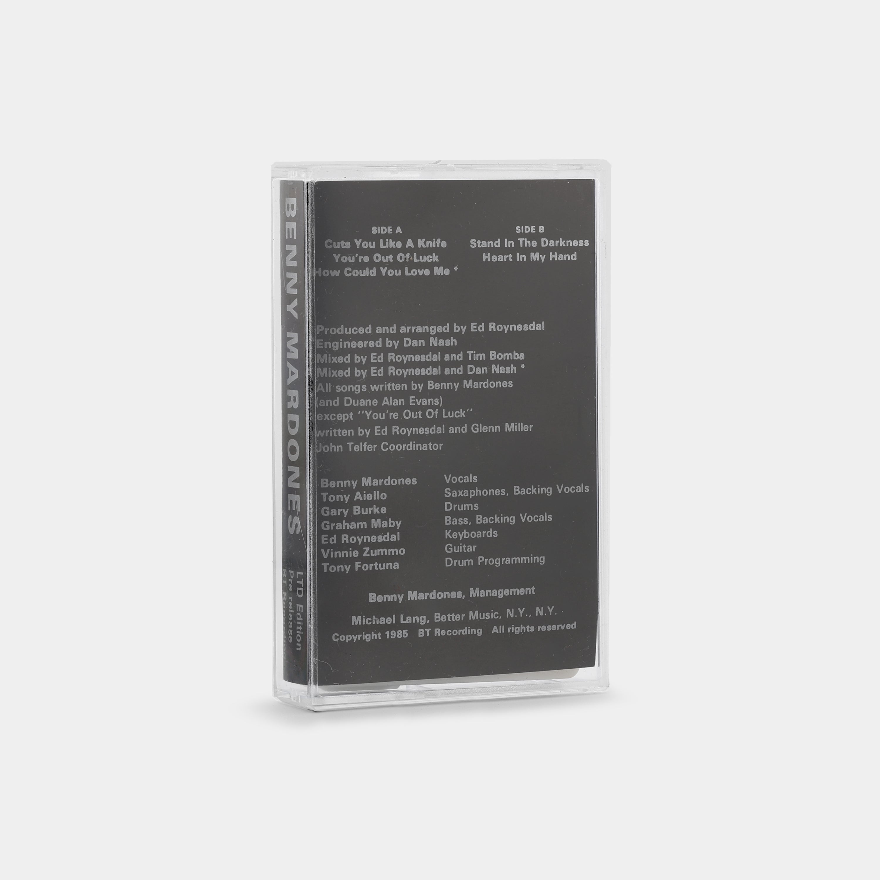 Benny Mardones Unauthorized Cassette Tape - Rare Vintage Music Collectible for Audiophiles & 80s Fans - Perfect for Retro Music Collections & Nostalgic Gift Giving
