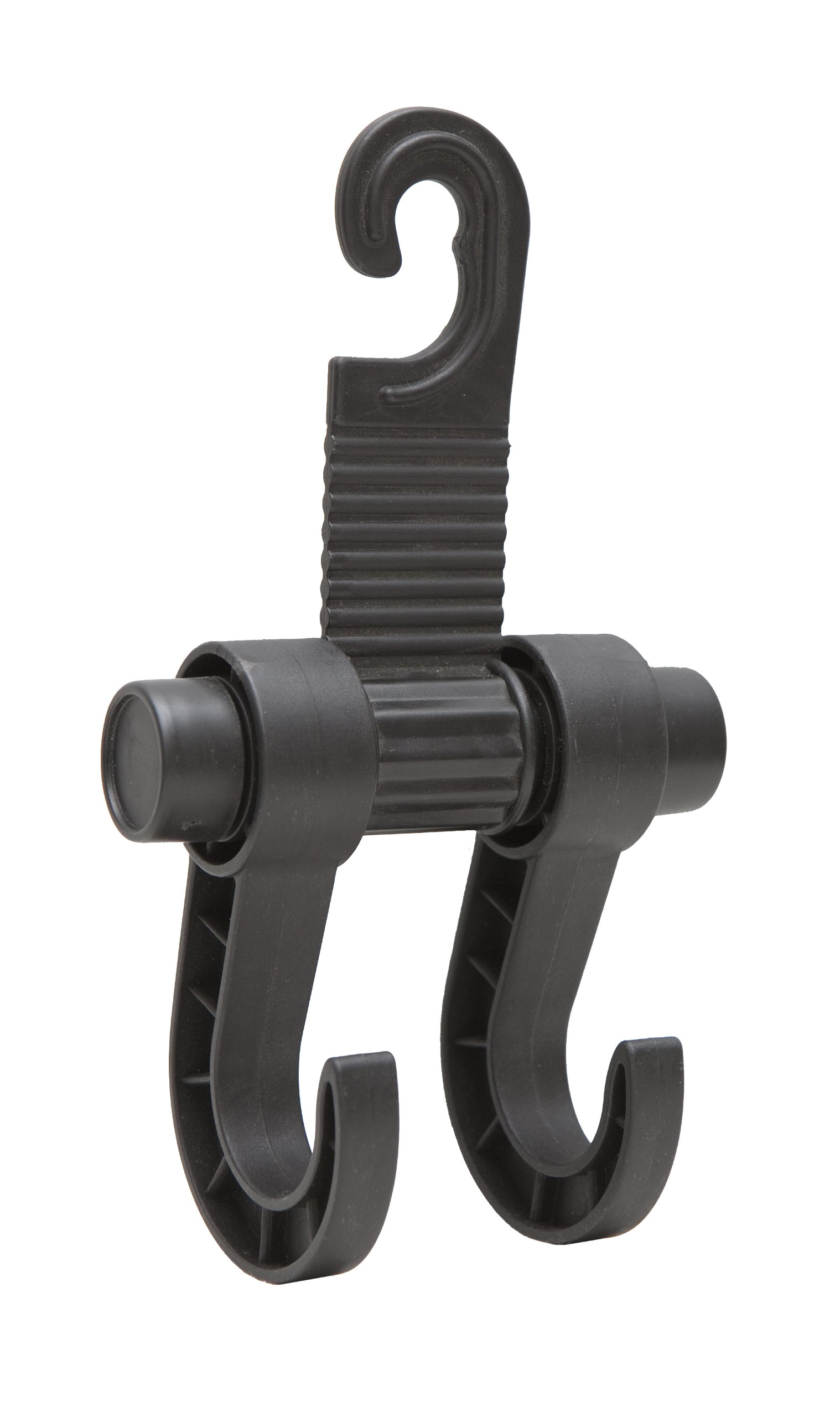 Maxsa 25526 Black 2 Hook Headrest Hanger Organizer - Perfect for Car Storage, Purses, Bags & Travel Accessories | Ideal for Road Trips, Commuting & Family Travel Organization