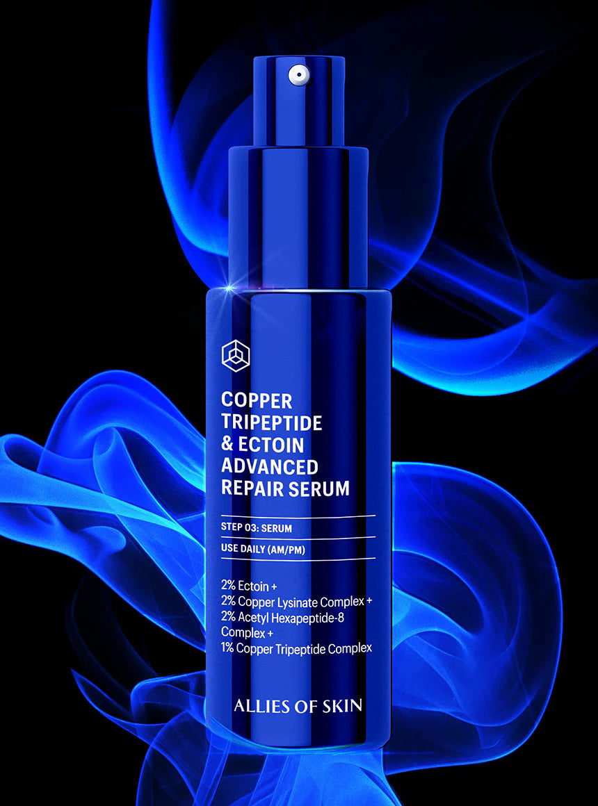 Copper Tripeptide & Ectoin Advanced Repair Serum for Face - Anti-Aging Skin Care Treatment for Wrinkles, Fine Lines & Hydration - Perfect for Night Routine & Post-Procedure Recovery