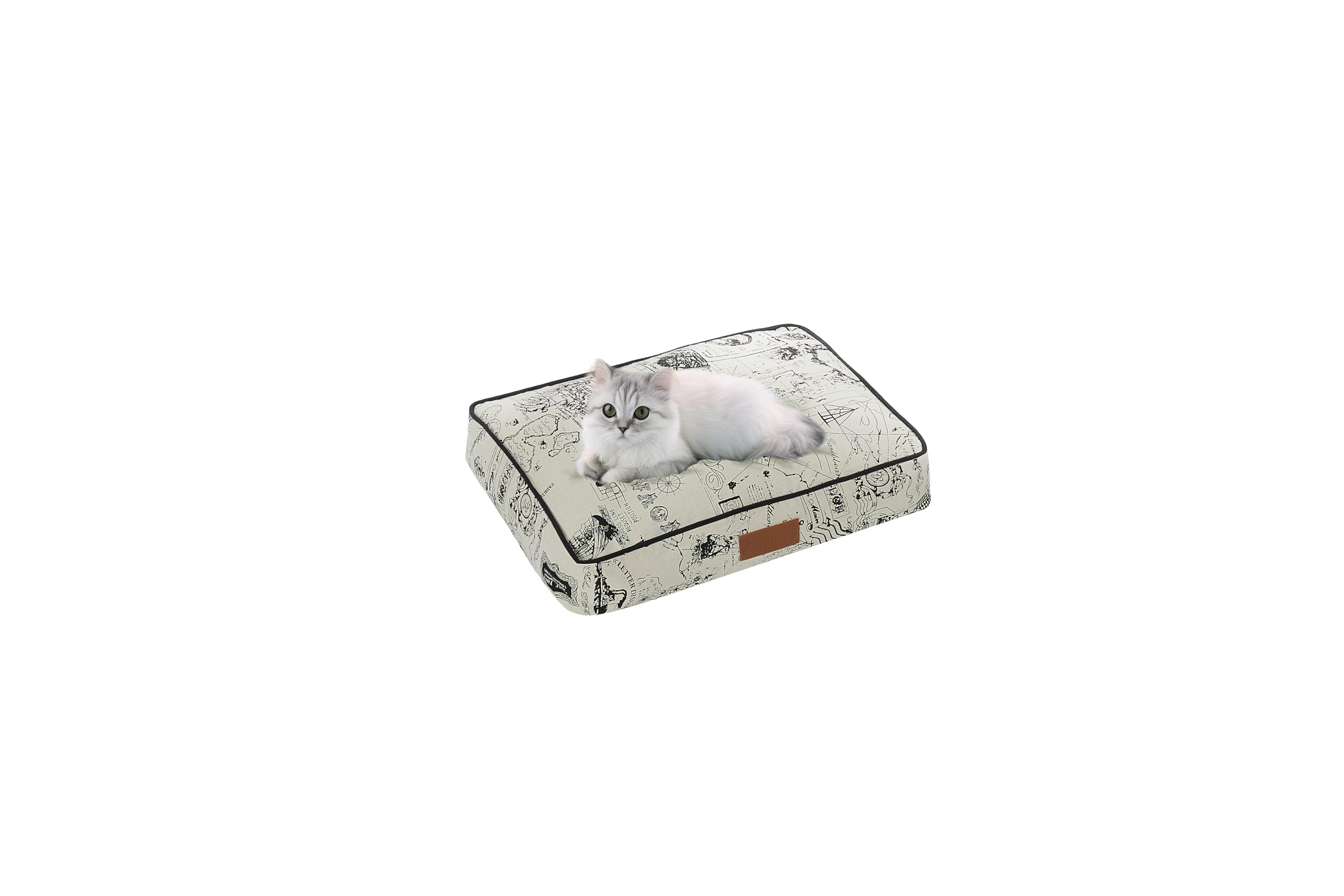 Cozy Small Dog Bed for Small Breeds - Soft Beige Voyager Style Pet Bed - Perfect for Puppies, Chihuahuas & Yorkies - Ideal for Home, Crate & Travel Use