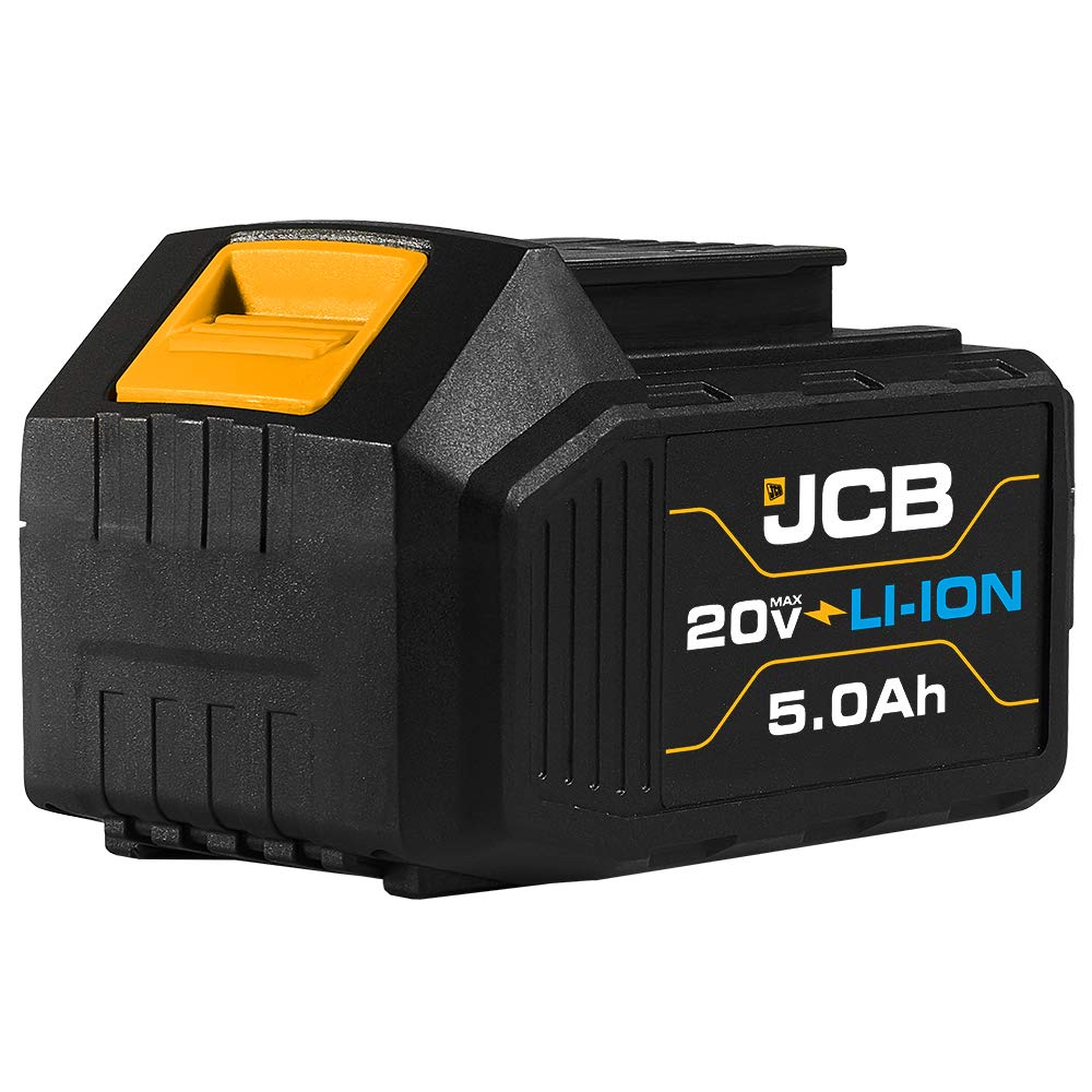 JCB 20V 5.0Ah Lithium-Ion Battery with Charge Indicator - Compatible with JCB 20V Power Tools (Drill, Jigsaw, Circular Saw) - Perfect for Construction, Woodworking & DIY Projects