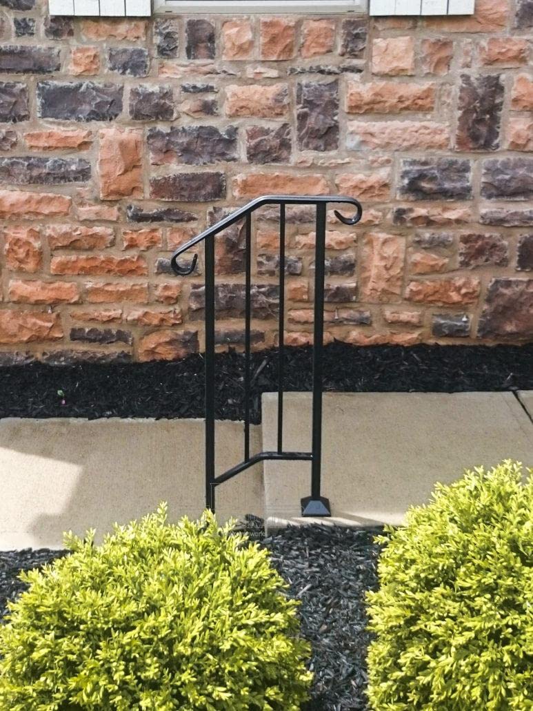 Fortin Ironworks Wrought Iron DIY Handrail - Picket #1 with Wood/Composite Deck Fastener Kit | Outdoor Stair Railing for Decks, Porches & Balconies