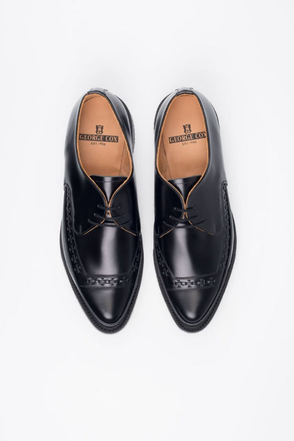 George Cox 4065 M/G Gibson Black Leather Shoes - Stylish & Durable Footwear for Men | Perfect for Casual Wear, Office & Night Out