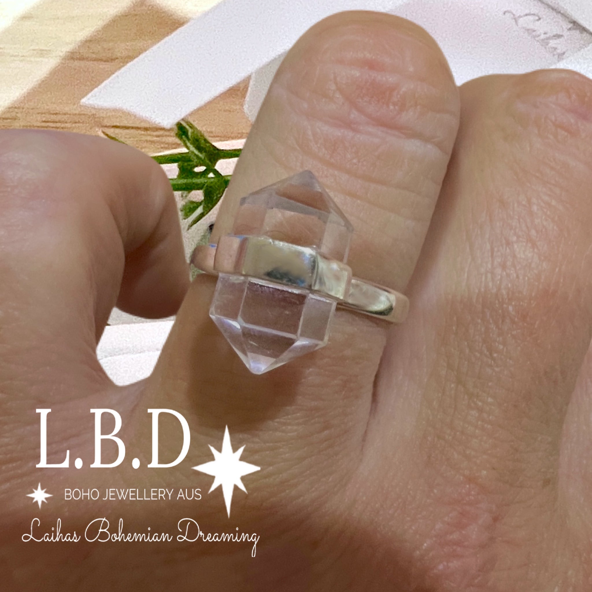 Laihas Crystal Kindness Clear Quartz Ring for Women - Healing Stone Jewelry for Meditation, Energy Balancing & Spiritual Gifts