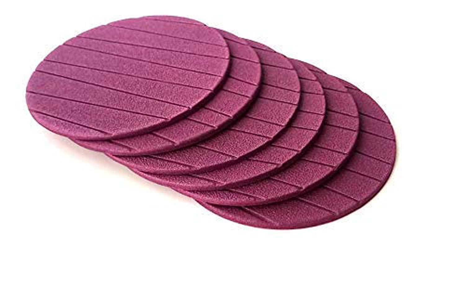 Heart Home Soft EVA Foam Non-Slip Heat Insulation Coasters Set of 6 - Purple Coaster Pads for Tea, Coffee, Mugs, Beer Cans & Bar Glasses | Perfect for Dining Table, Kitchen Counter & Office Desk
