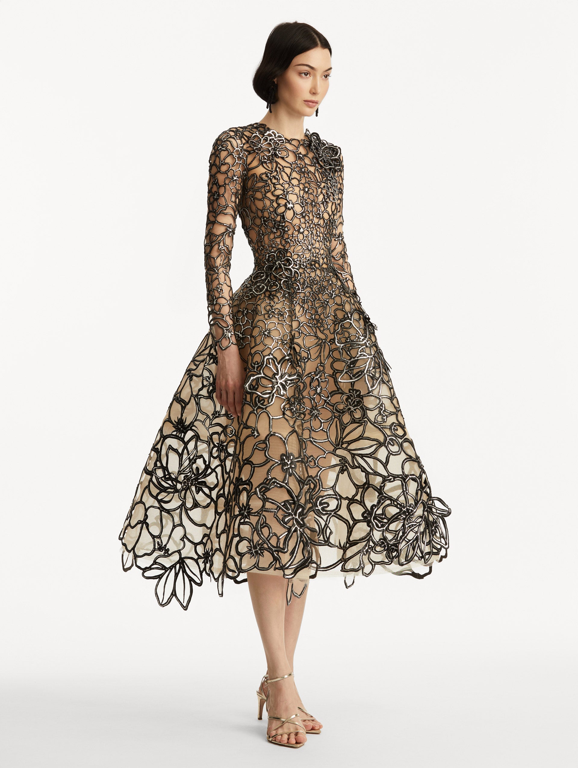 Elegant Rubber Lace Illusion Tulle Evening Gown - Perfect for Prom, Wedding, and Formal Events