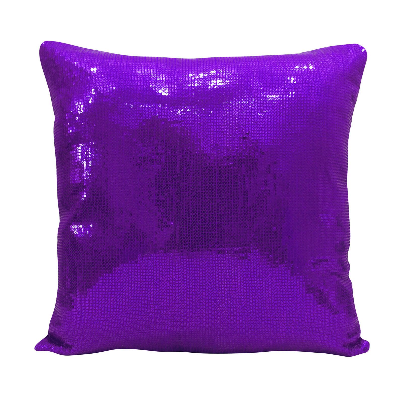 YUGA Metallic Purple Sequin Throw Pillow Cover 22x22 Inches - Glitter Cushion for Wedding Decor, Living Room, Bedroom & Lounge - Soft Sparkling Home Accent for Sofa, Couch or Party Decoration