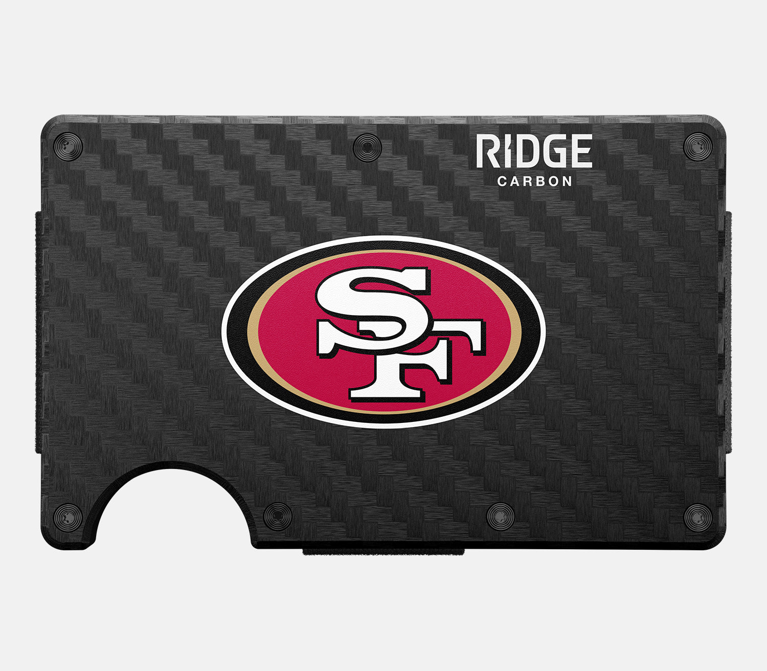 Ridge Wallet San Francisco 49ers Carbon Fiber 3K Slim RFID Blocking Minimalist Wallet for Men - Perfect for Everyday Carry, Travel & Gifts