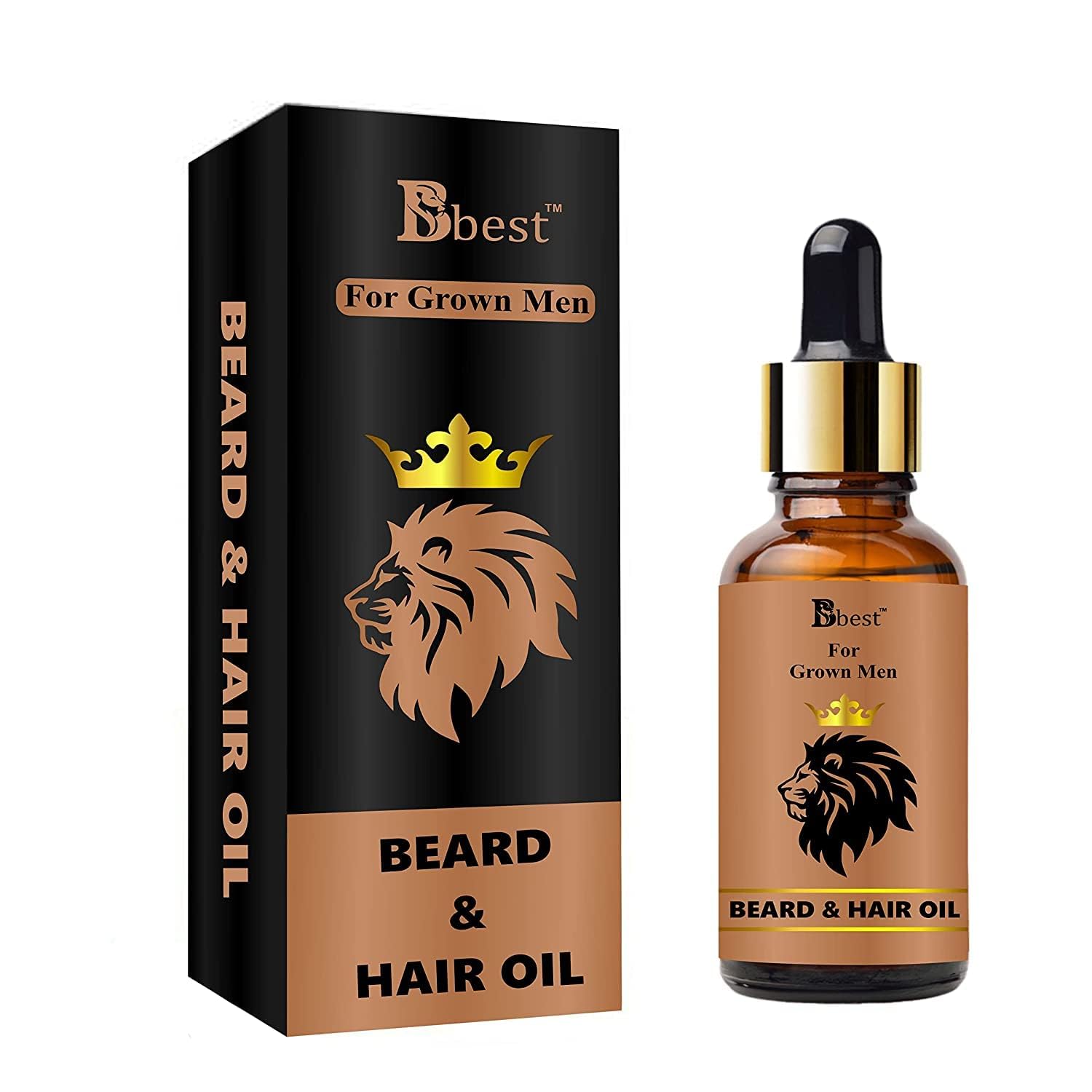 BBEST Premium Hair Growth Oil & Beard Oil for Men - 2 in 1 Professional Treatment with Natural Ingredients - 30ml Bottle - Perfect for Daily Hydration, Styling & Grooming Routine
