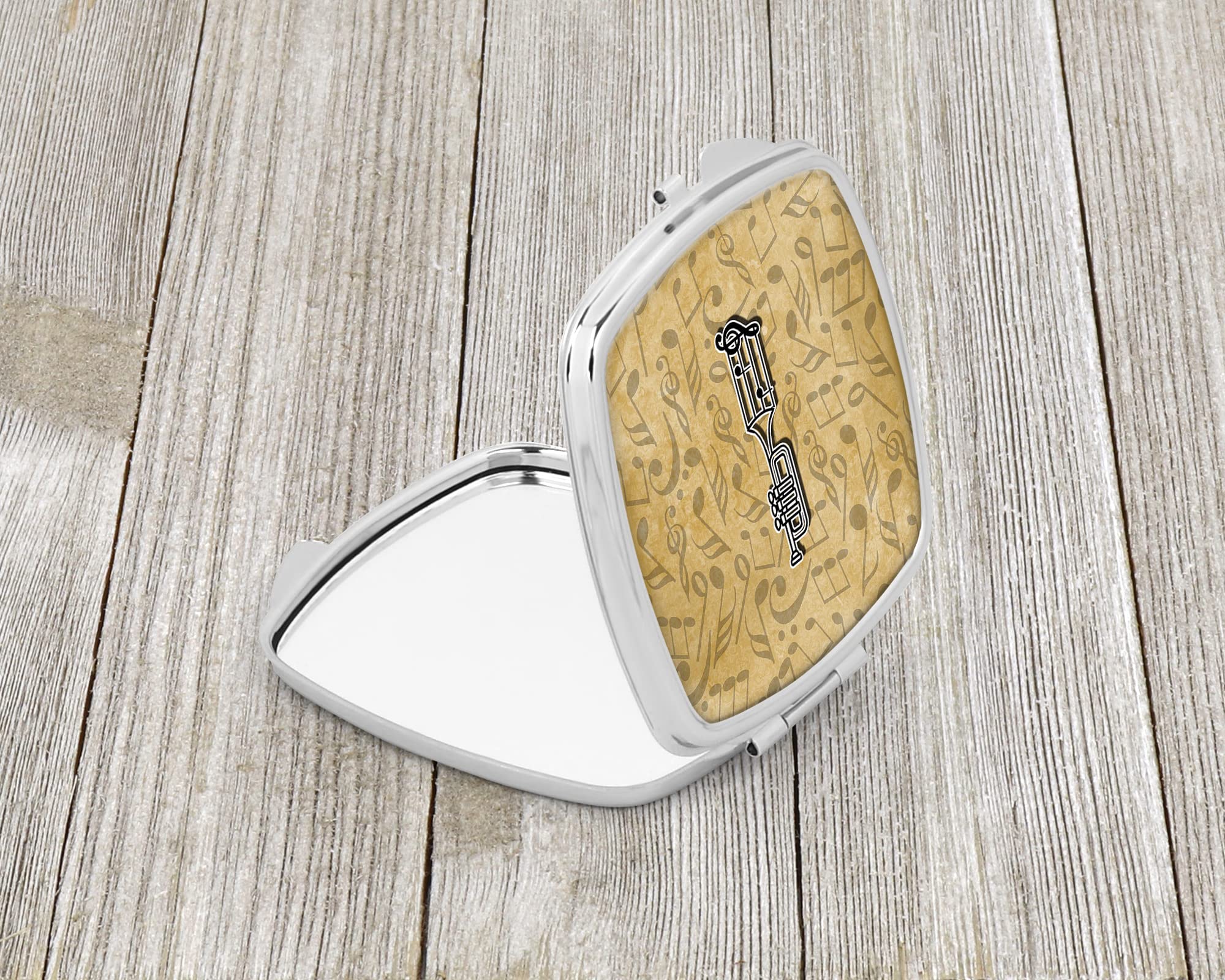 Caroline's Treasures CJ2004-ISCM Letter I Musical Instrument Alphabet Compact Mirror - Portable Folding Handheld Travel Makeup Mirror for Women & Girls, Perfect Gift for Musicians, Students & Makeup Lovers - Ideal for Concerts, Travel, School & Daily Beauty Routine