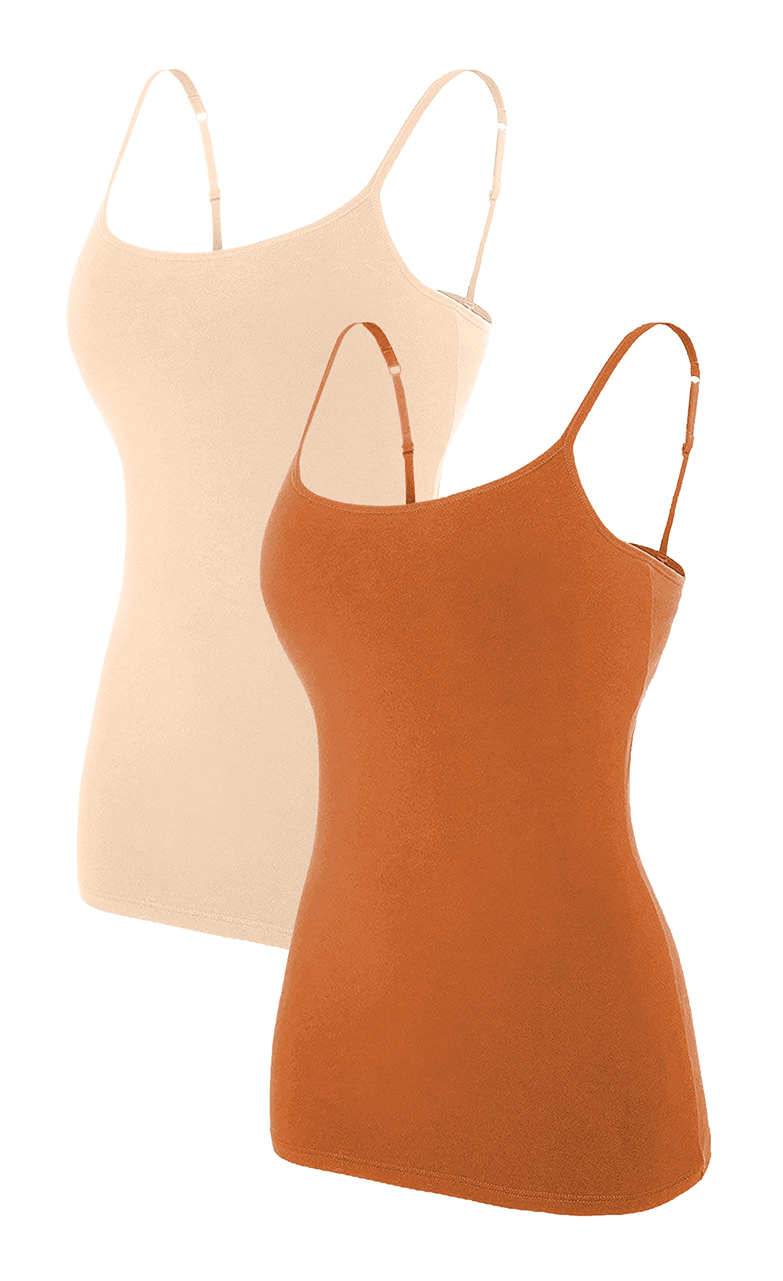 Beautyin Women's Camisole with Built-in Shelf Bra & Spaghetti Straps - Comfortable Cami Tank Top for Layering, Sleepwear or Casual Outfits