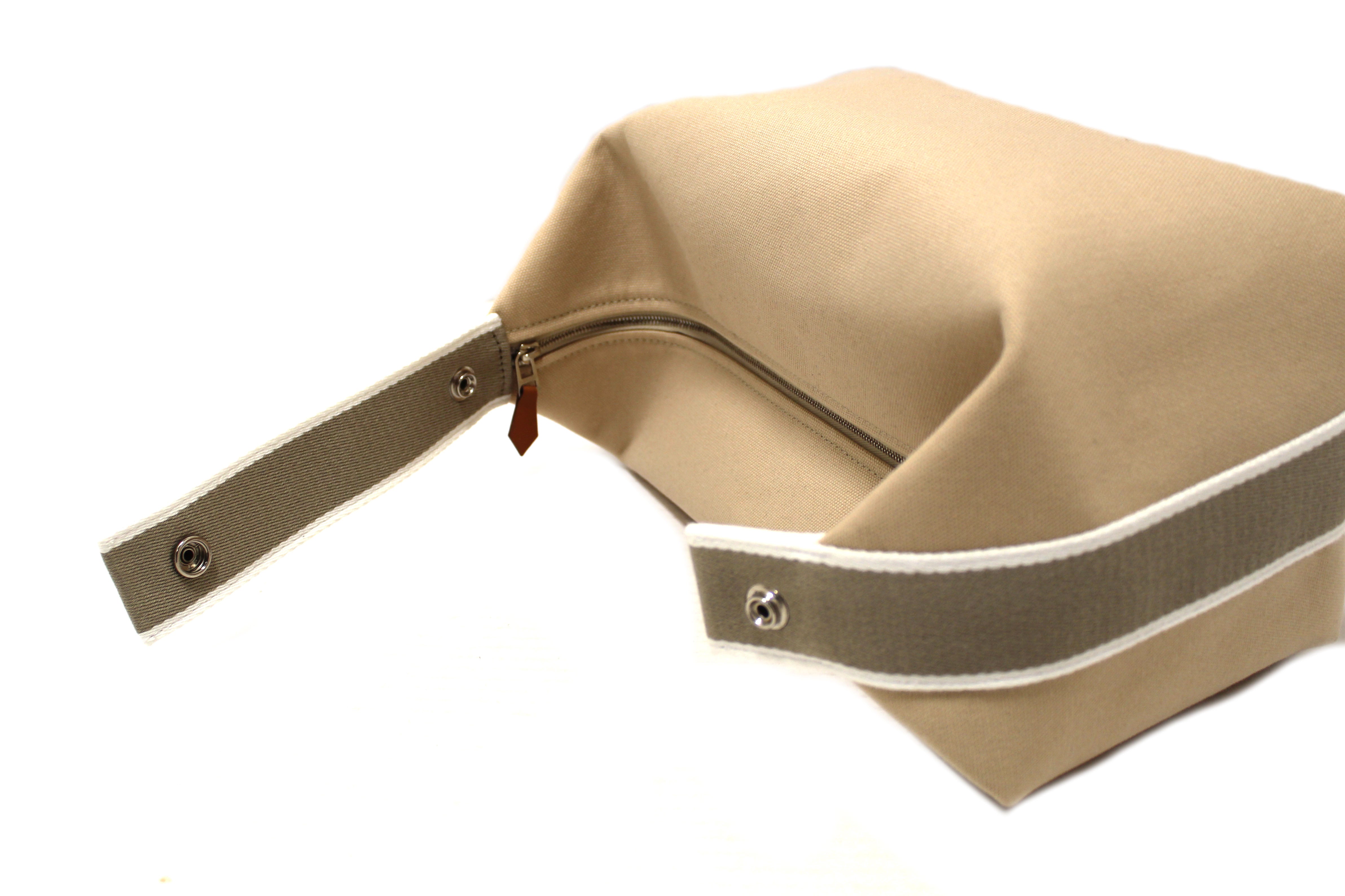 Authentic Hermes Beige Wool Large Bride A Brac H Natte Pouch - Luxury Designer Clutch Bag for Women, Perfect for Evening Events, Parties & Special Occasions