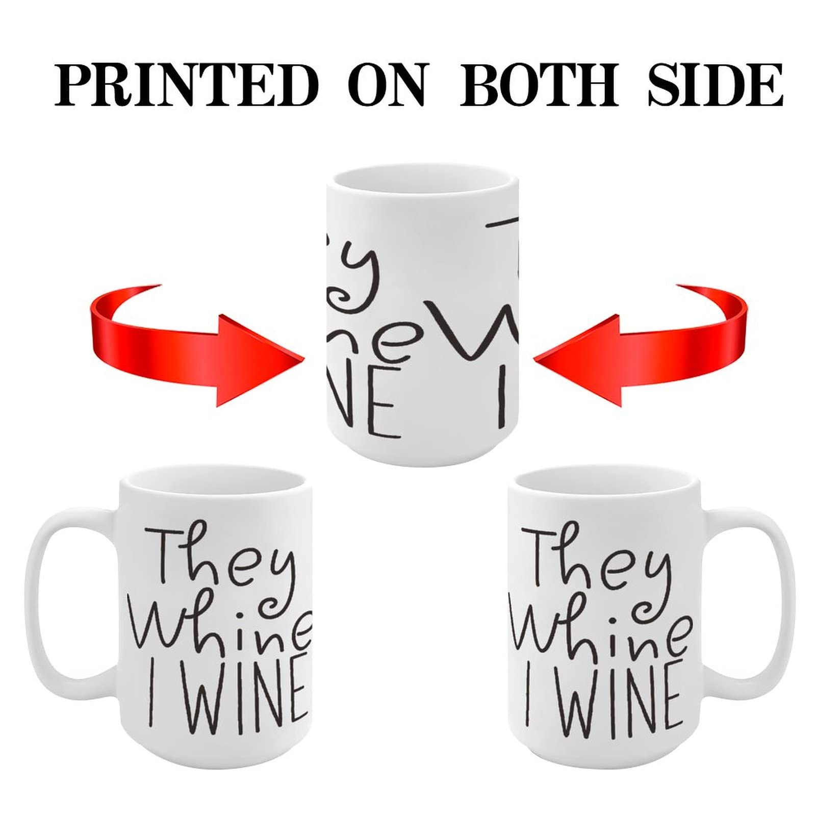 White Coffee Mug 15oz - Funny Wine Quote for Home & Office Gifts