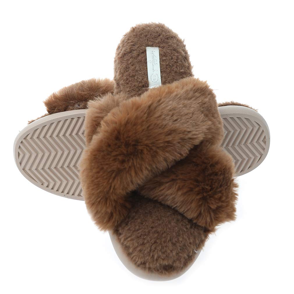 Millffy Women's Cross Band Slip-On Flip Flop Slippers - Open Toe Summer House Shoes for Indoor & Outdoor Comfort