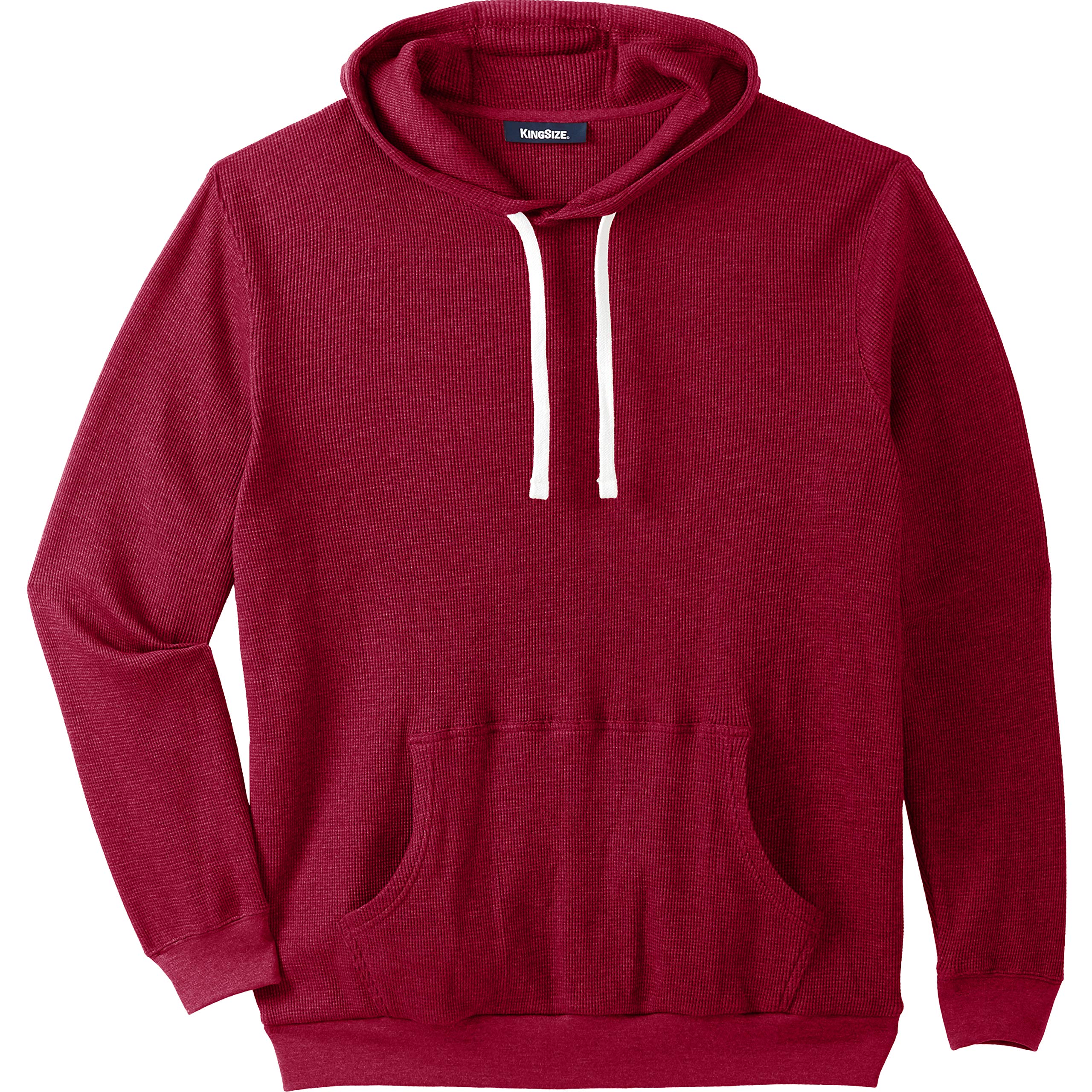 KingSize Men's Big & Tall Thermal Hoodie - Waffle-Knit Fleece Lined Winter Sweatshirt for Cold Weather Outdoor Activities