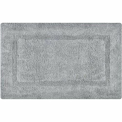 VeahUS Silver Single Ply Non-Slip Bath Mat - Soft Absorbent Bathroom Rug Set for Shower, Tub & Vanity Areas - Perfect for Modern Bathrooms